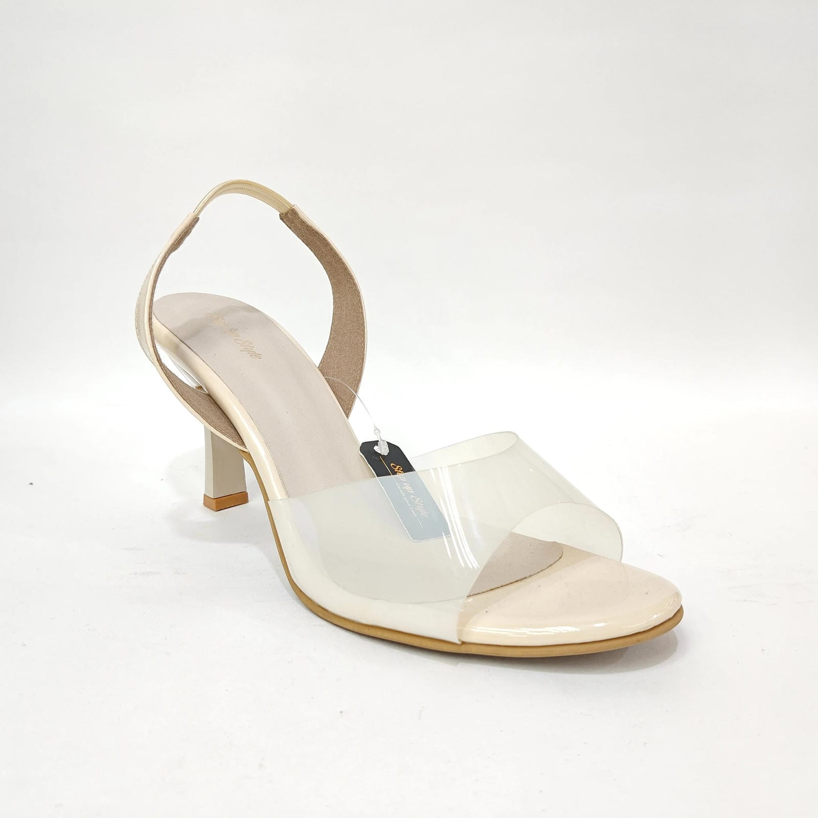 Pencil Heel with Transparent Cover – Black, Pink & Cream