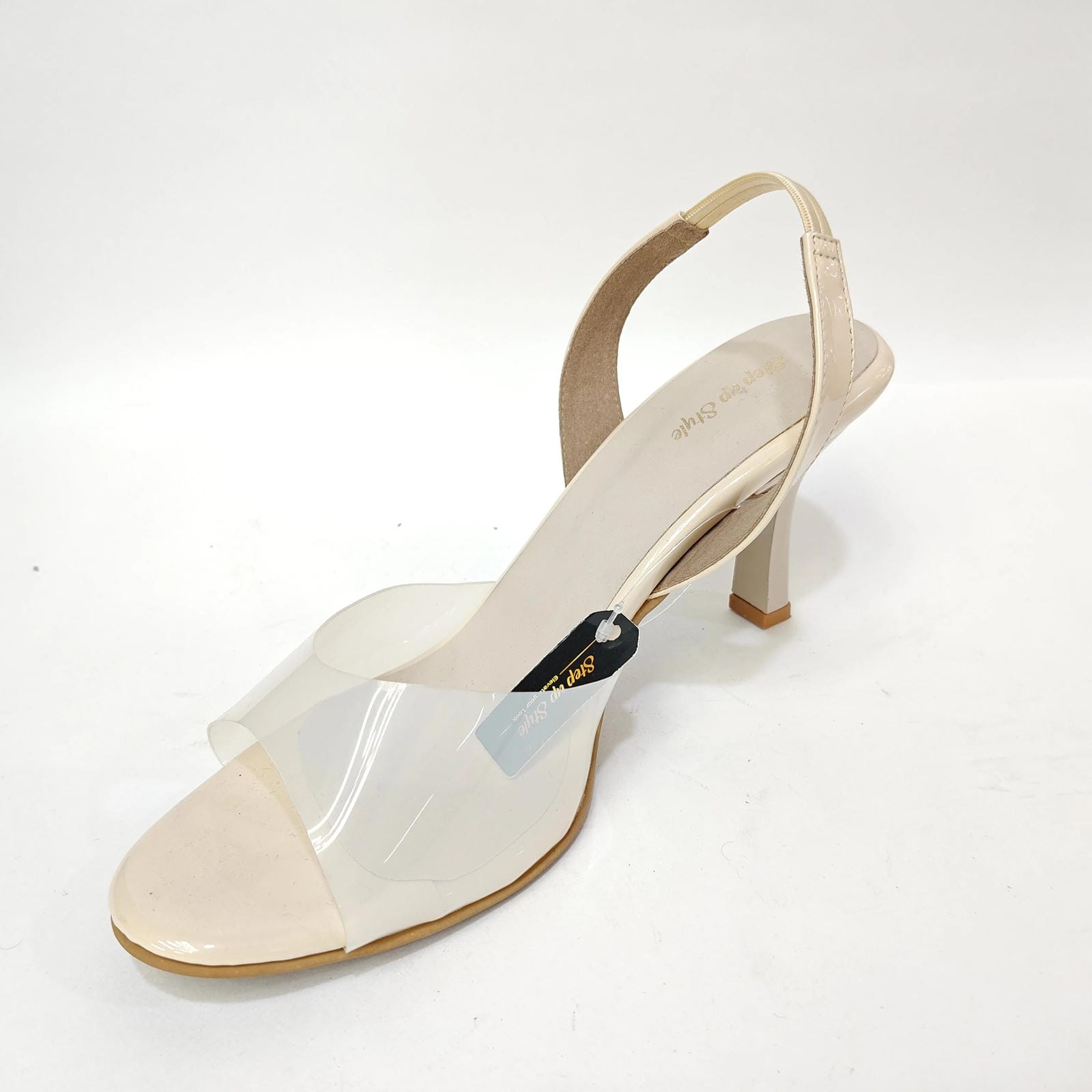Pencil Heel with Transparent Cover – Black, Pink & Cream