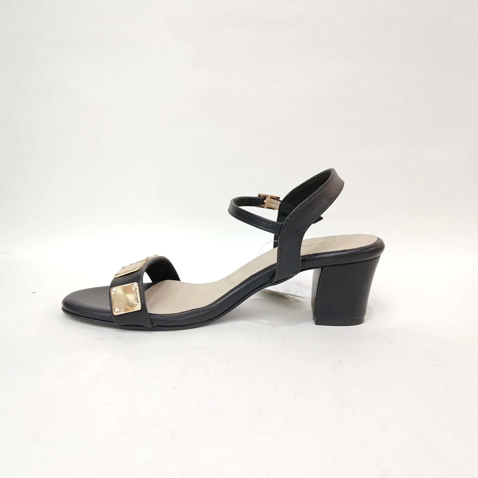 Block Heel with Square Pattern – Yellow, Brown & Black