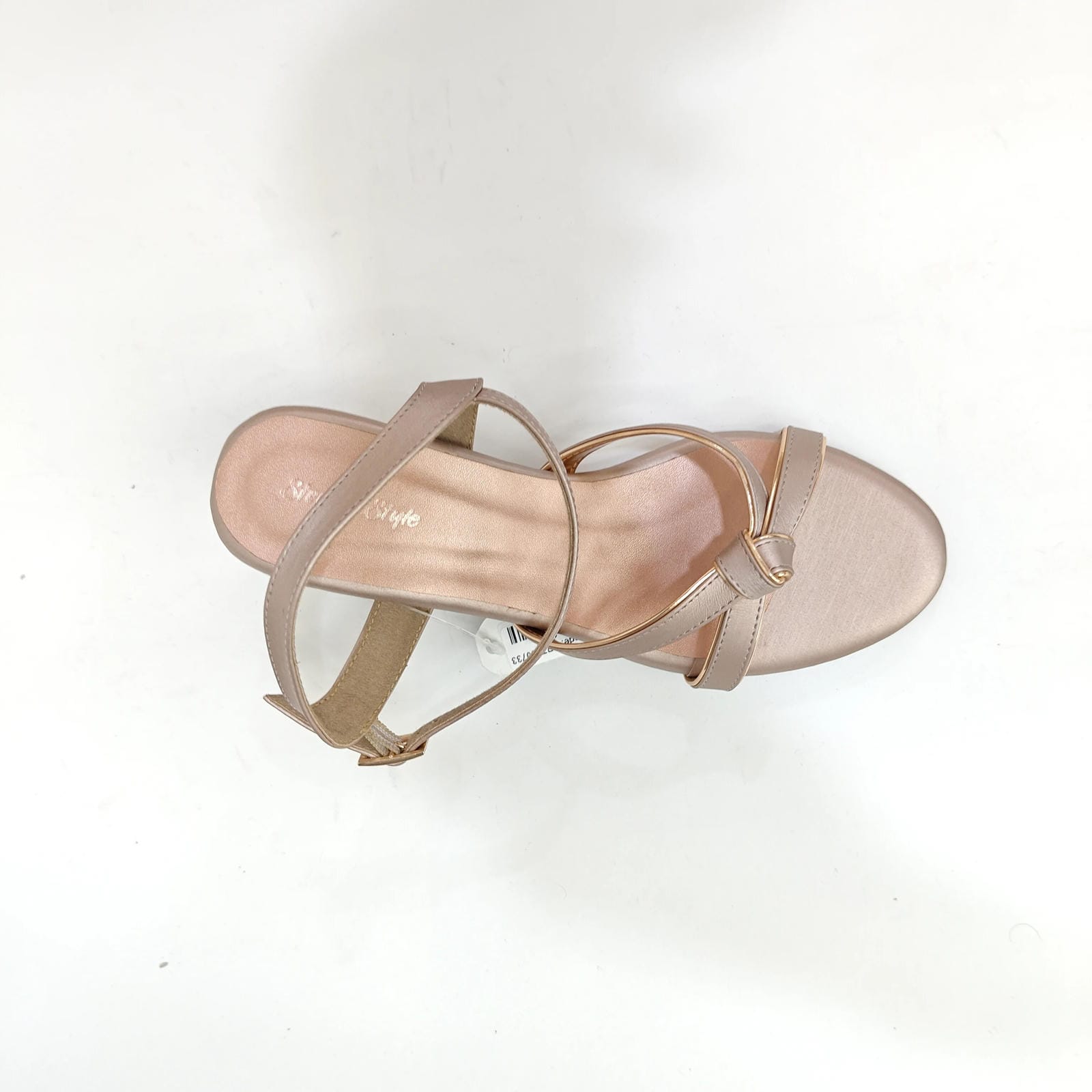 Block Heel with Tie Belt – Beige & Golden
