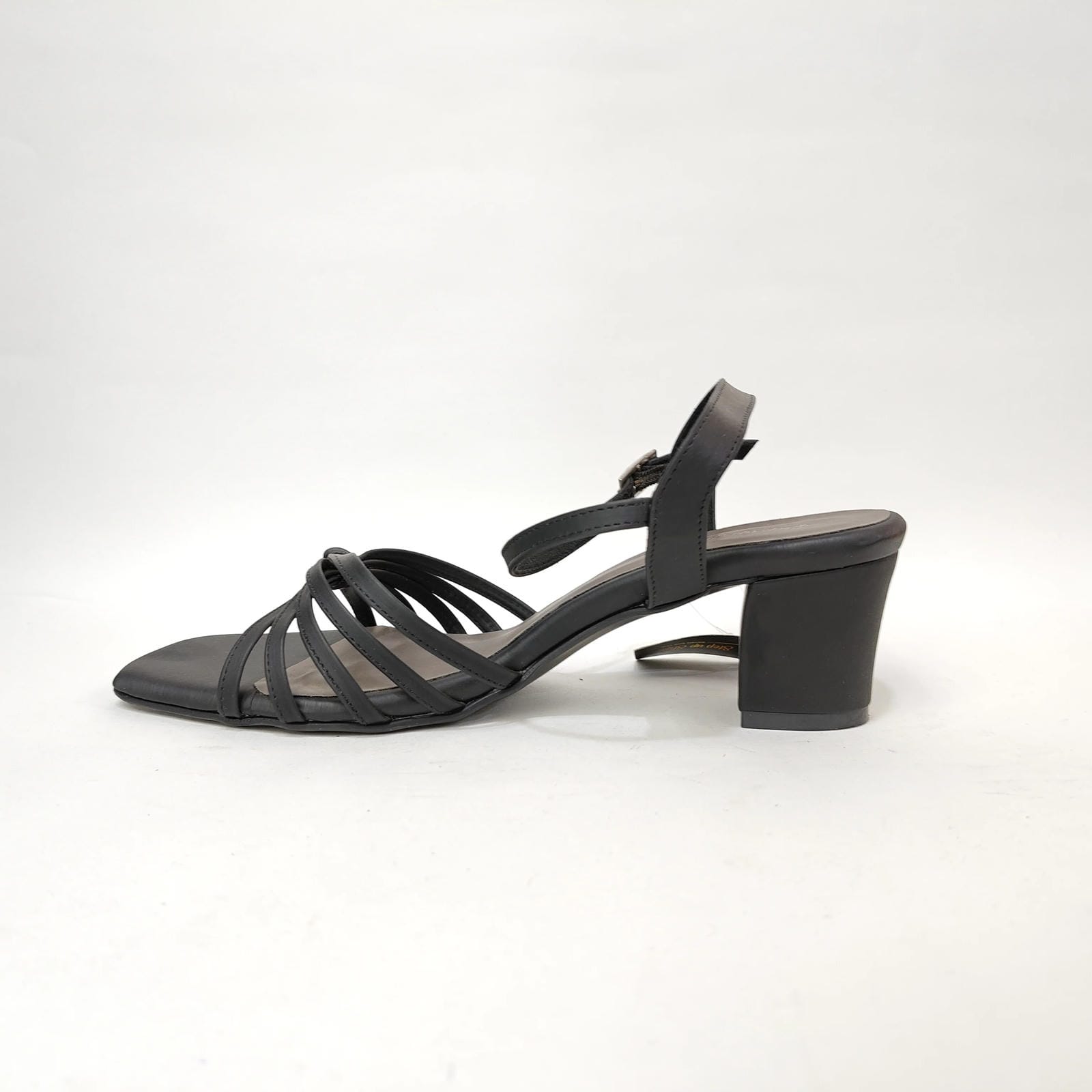 4 Cross Belt Block Heel – Peach, Black & Cream