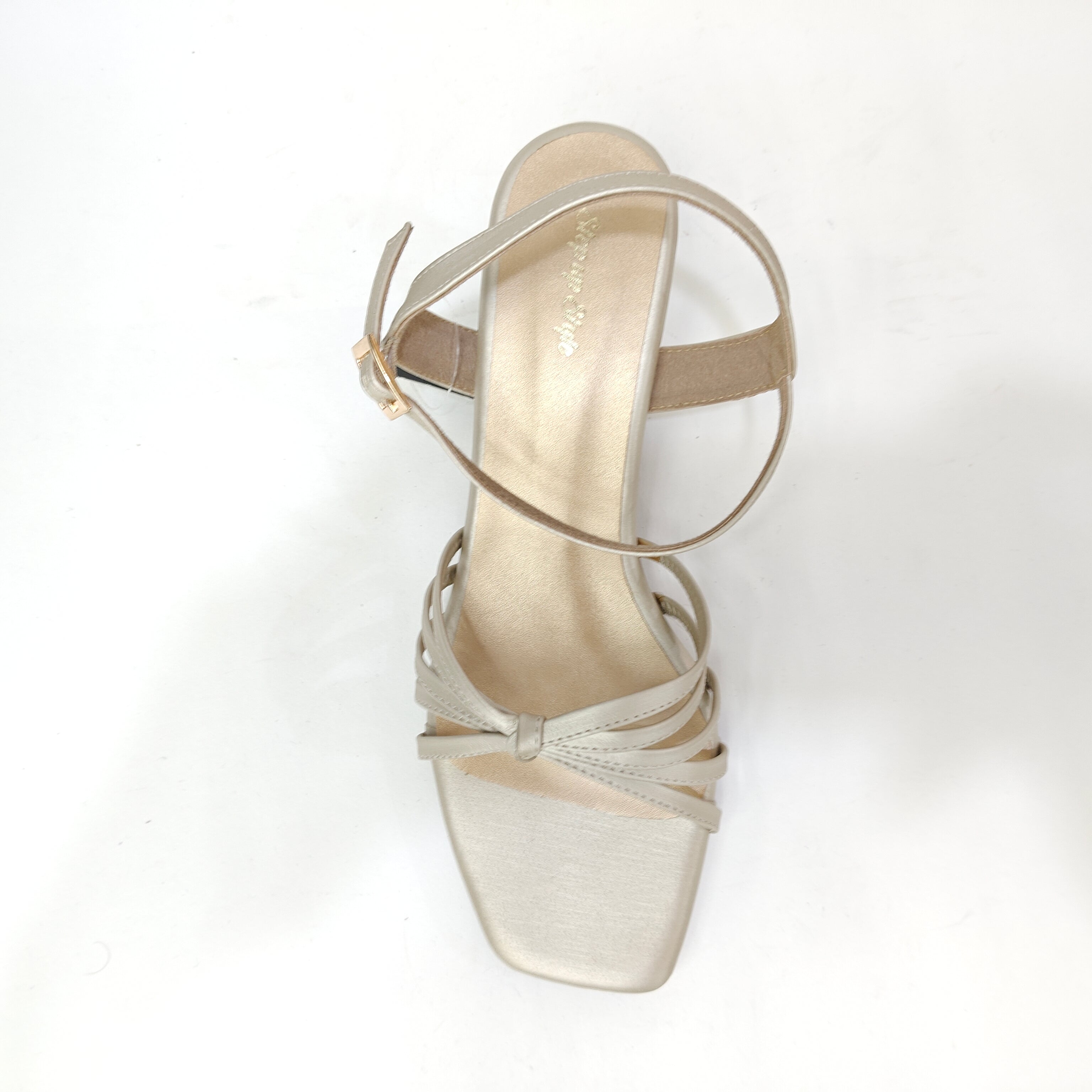 4 Cross Belt Block Heel – Peach, Black & Cream