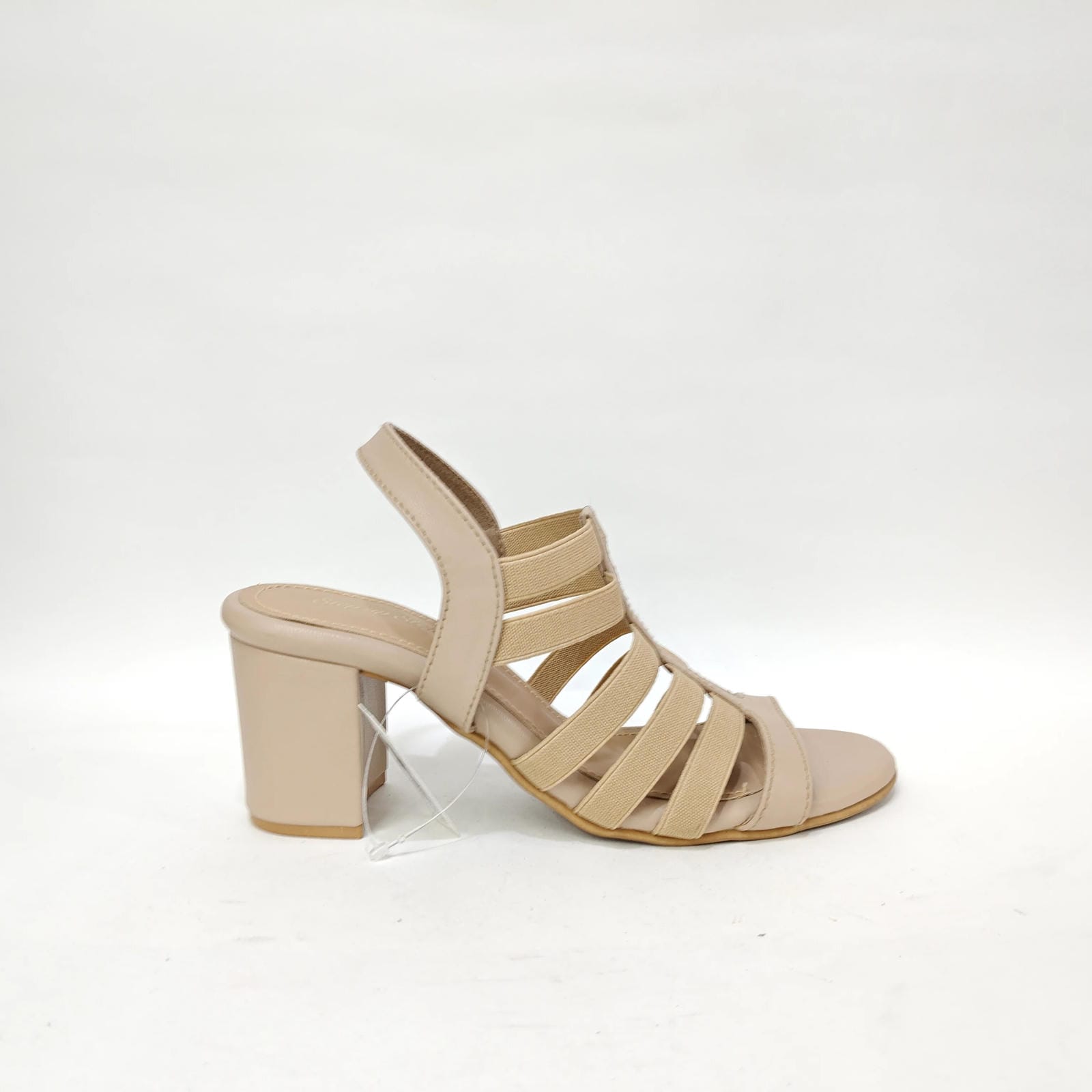 Block Heel 6 Belts – Cream, Pink & Black