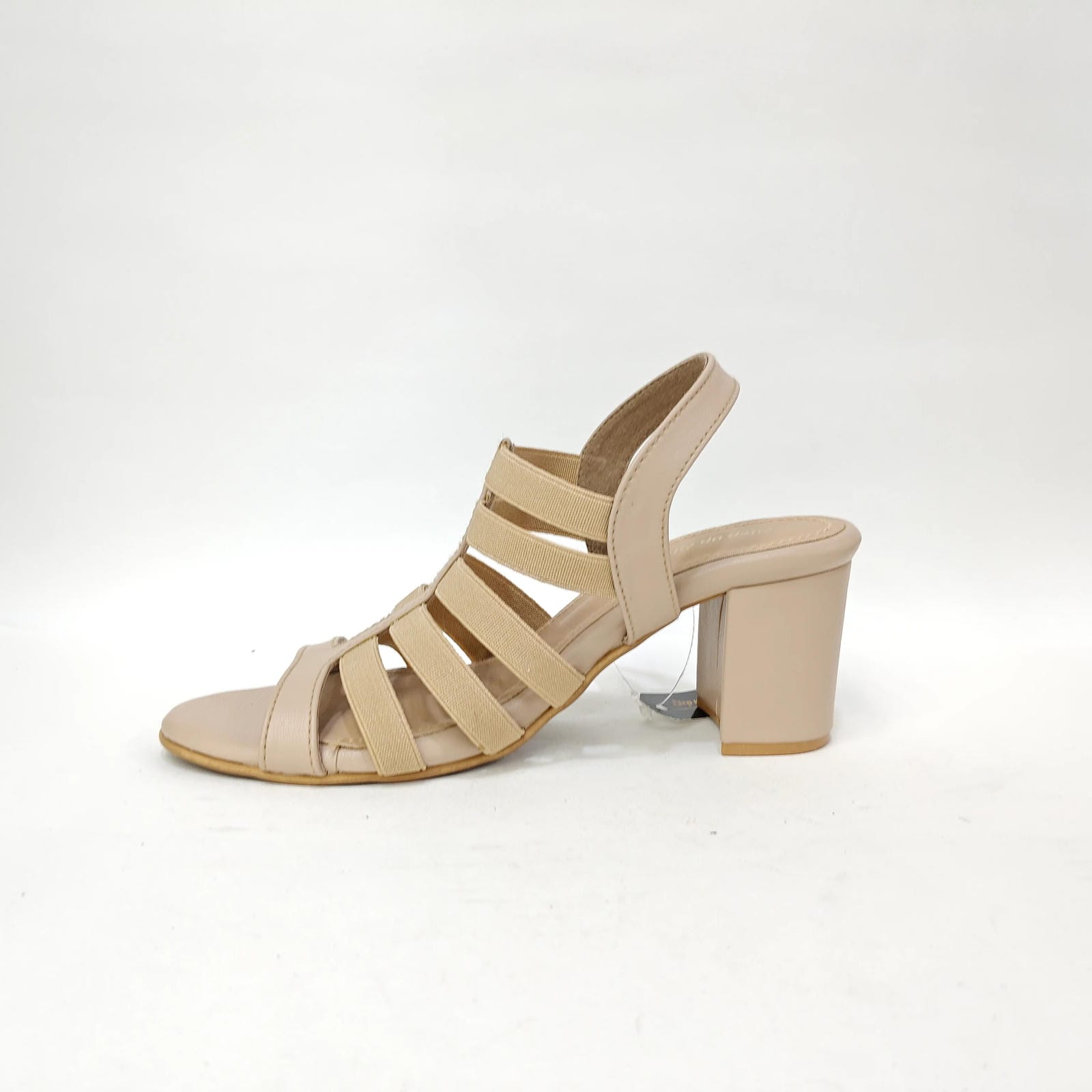Block Heel 6 Belts – Cream, Pink & Black