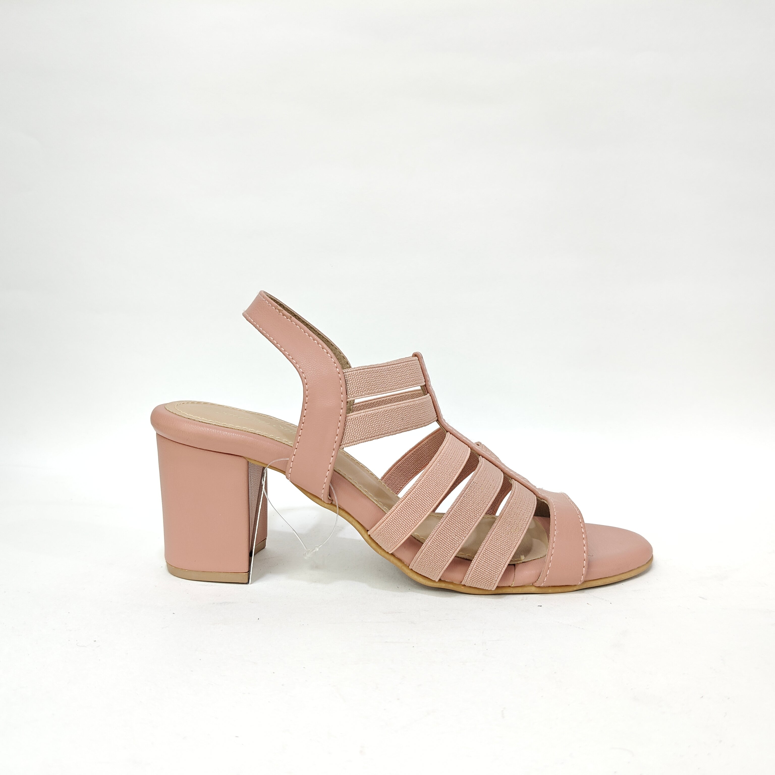 Block Heel 6 Belts – Cream, Pink & Black
