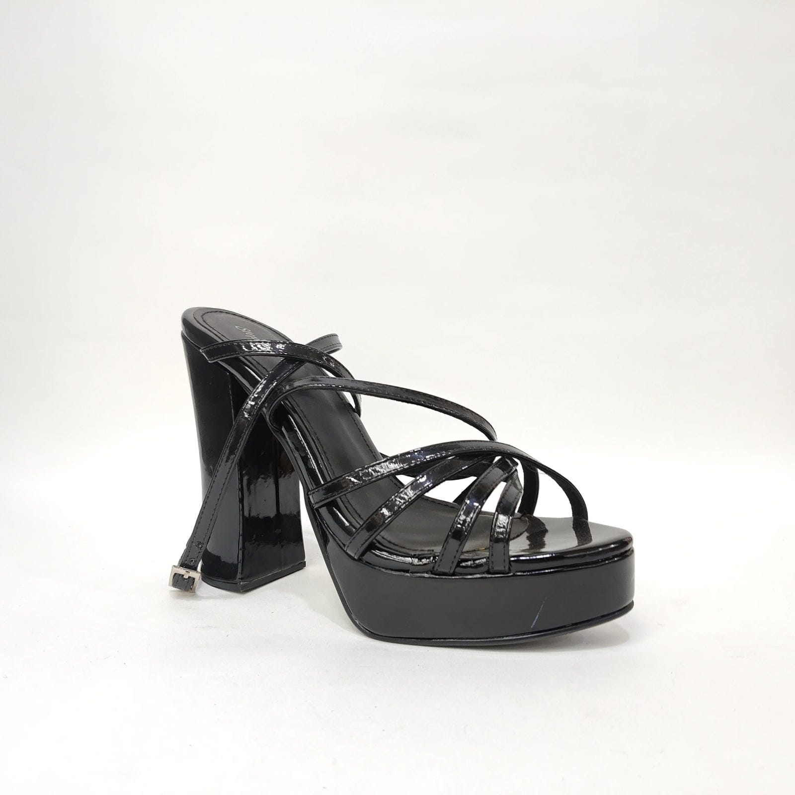 StepUpStyle Women’s Long Block Heel with 6 Belts – Black & Silver