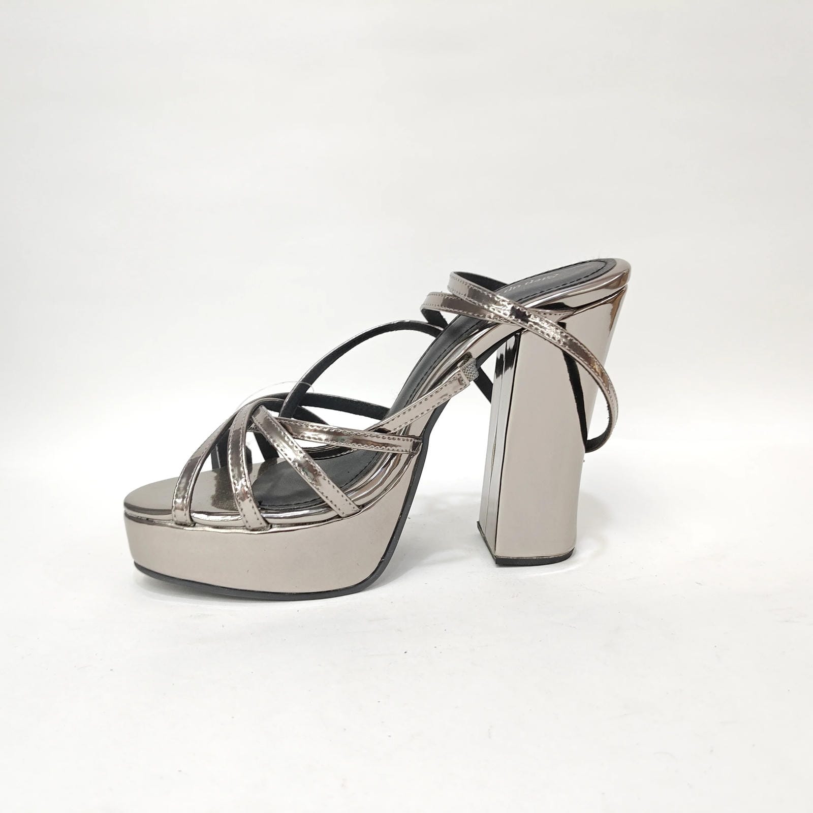 StepUpStyle Women’s Long Block Heel with 6 Belts – Black & Silver
