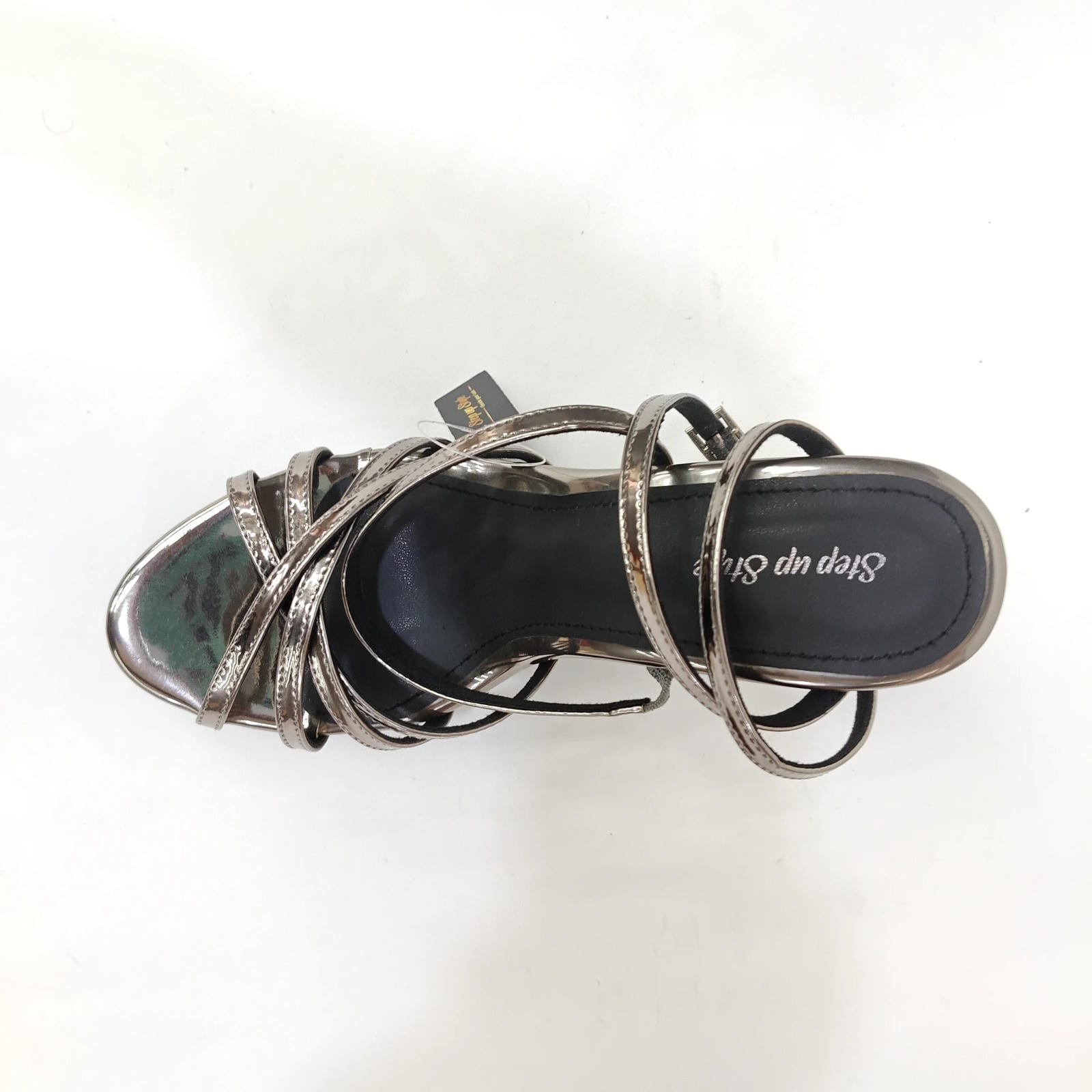 StepUpStyle Women’s Long Block Heel with 6 Belts – Black & Silver