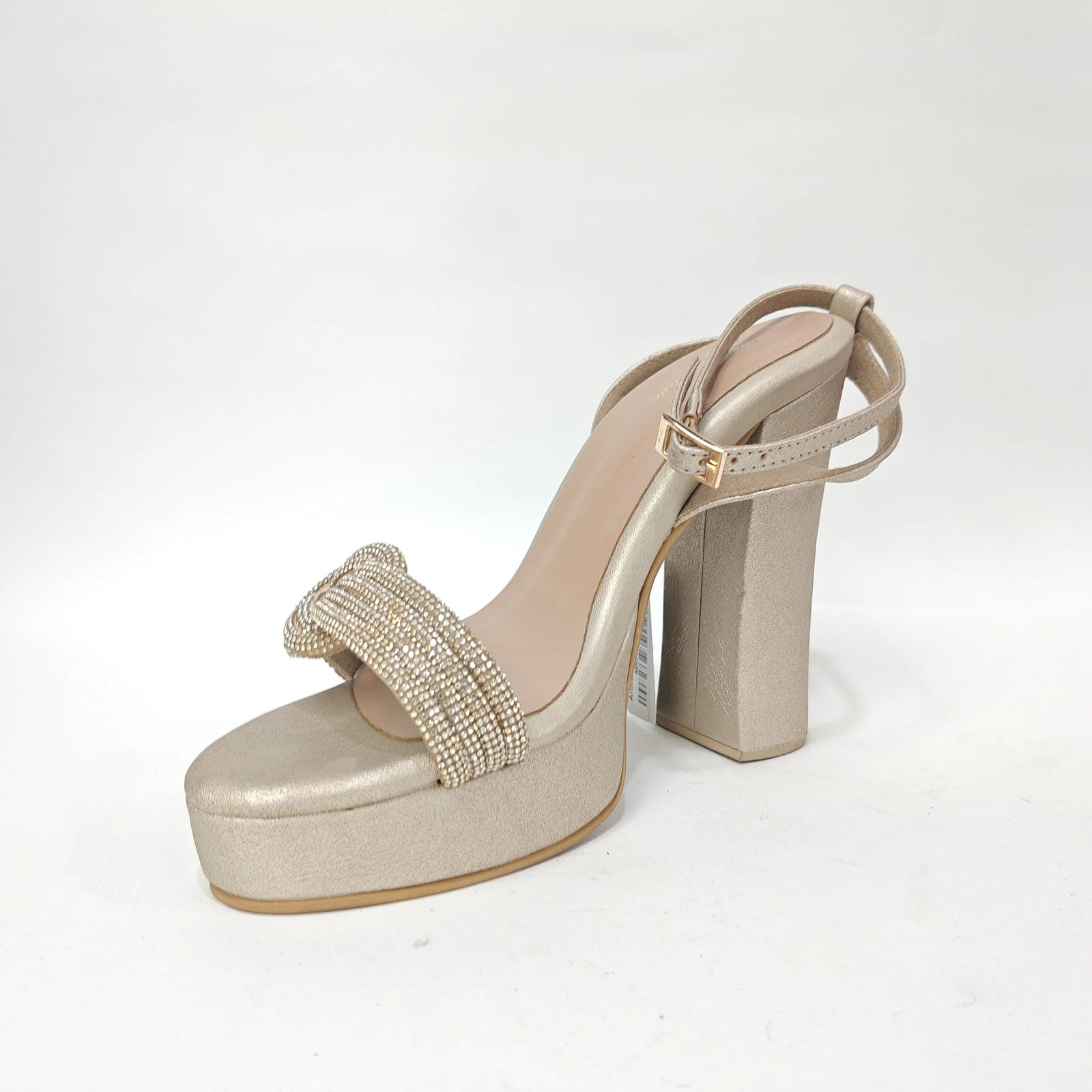StepUpStyle Women’s Long Block Heel with 4 Cross Belt – Black & Golden
