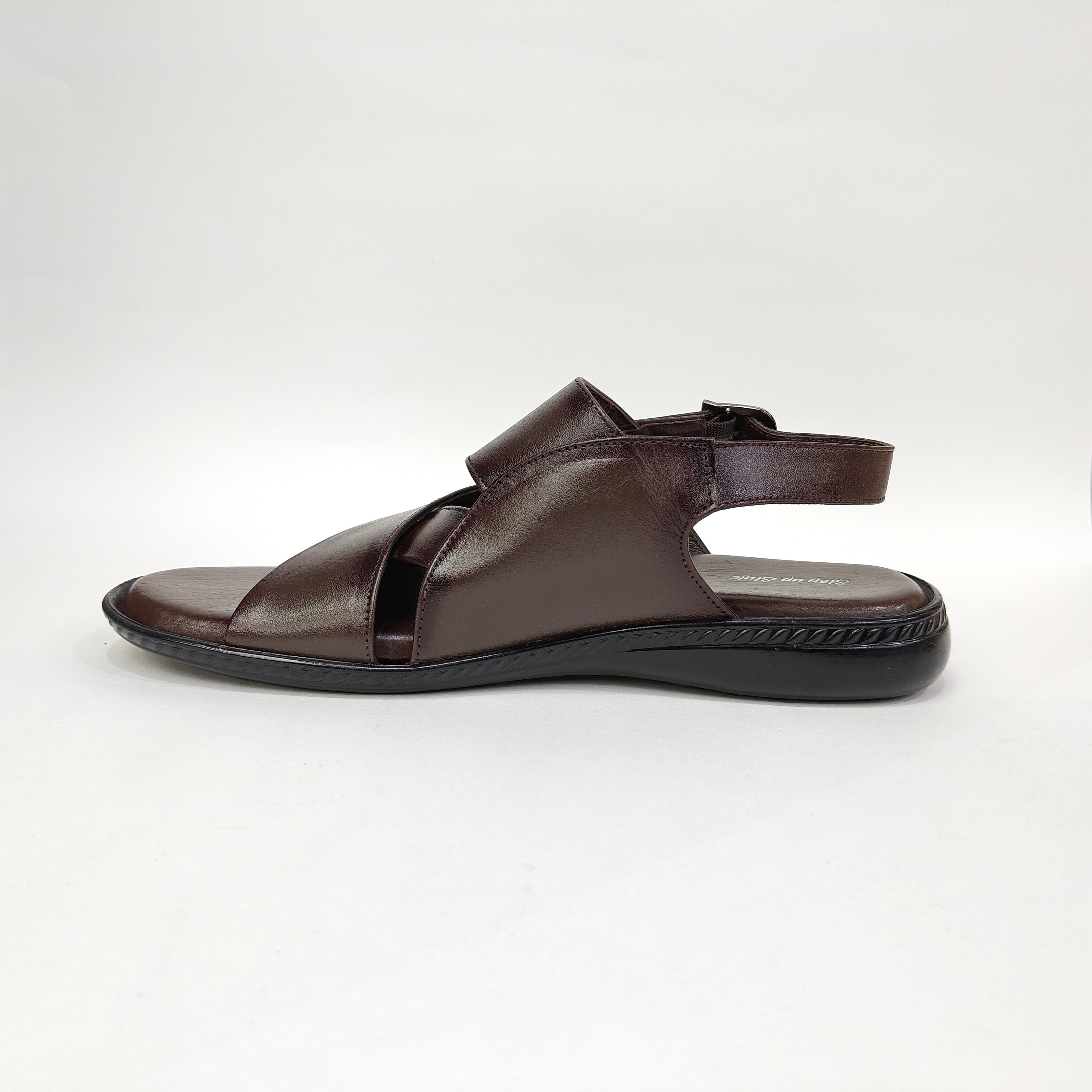 Men’s Genuine Leather Sandal – Classic Brown Comfort Wear