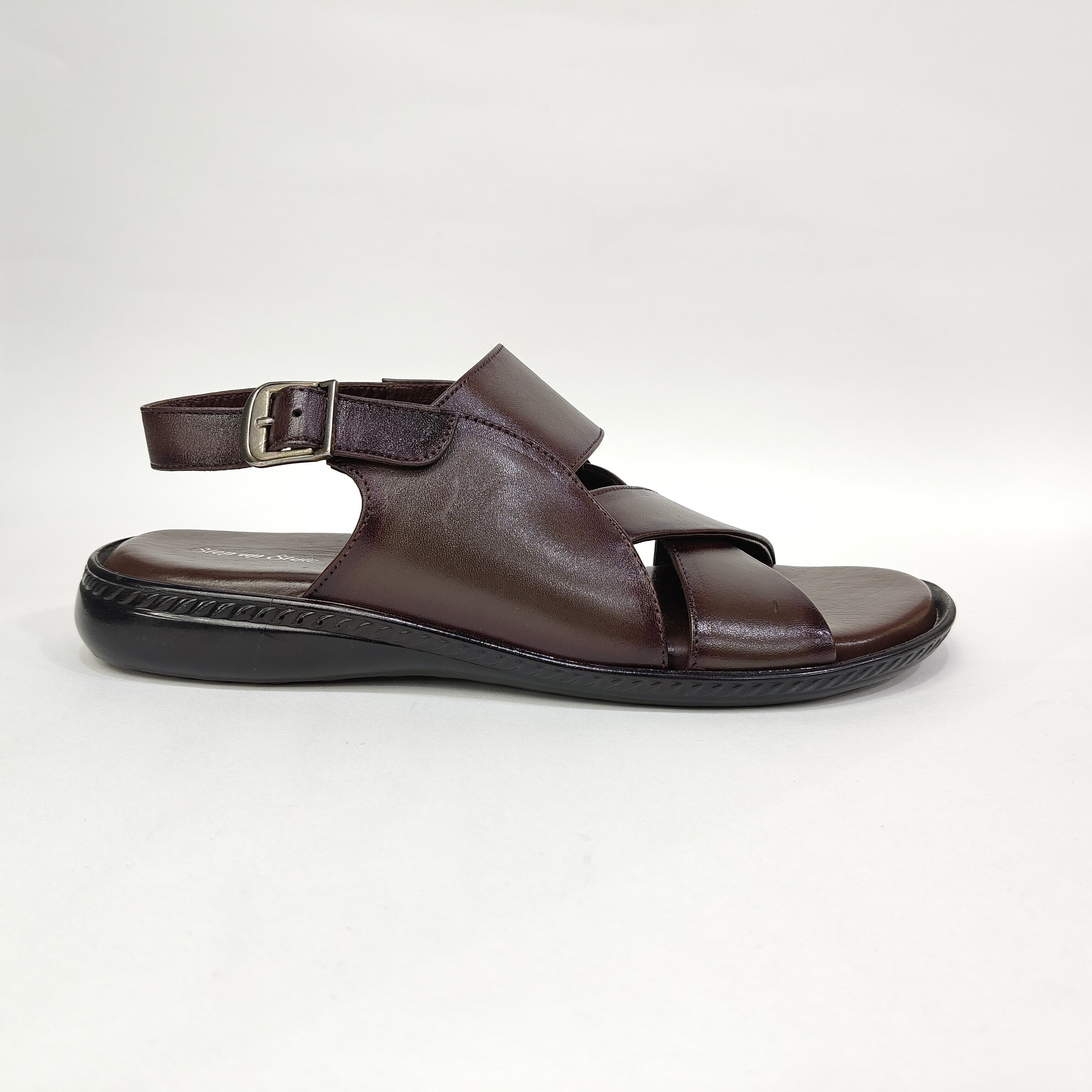 Men’s Genuine Leather Sandal – Classic Brown Comfort Wear