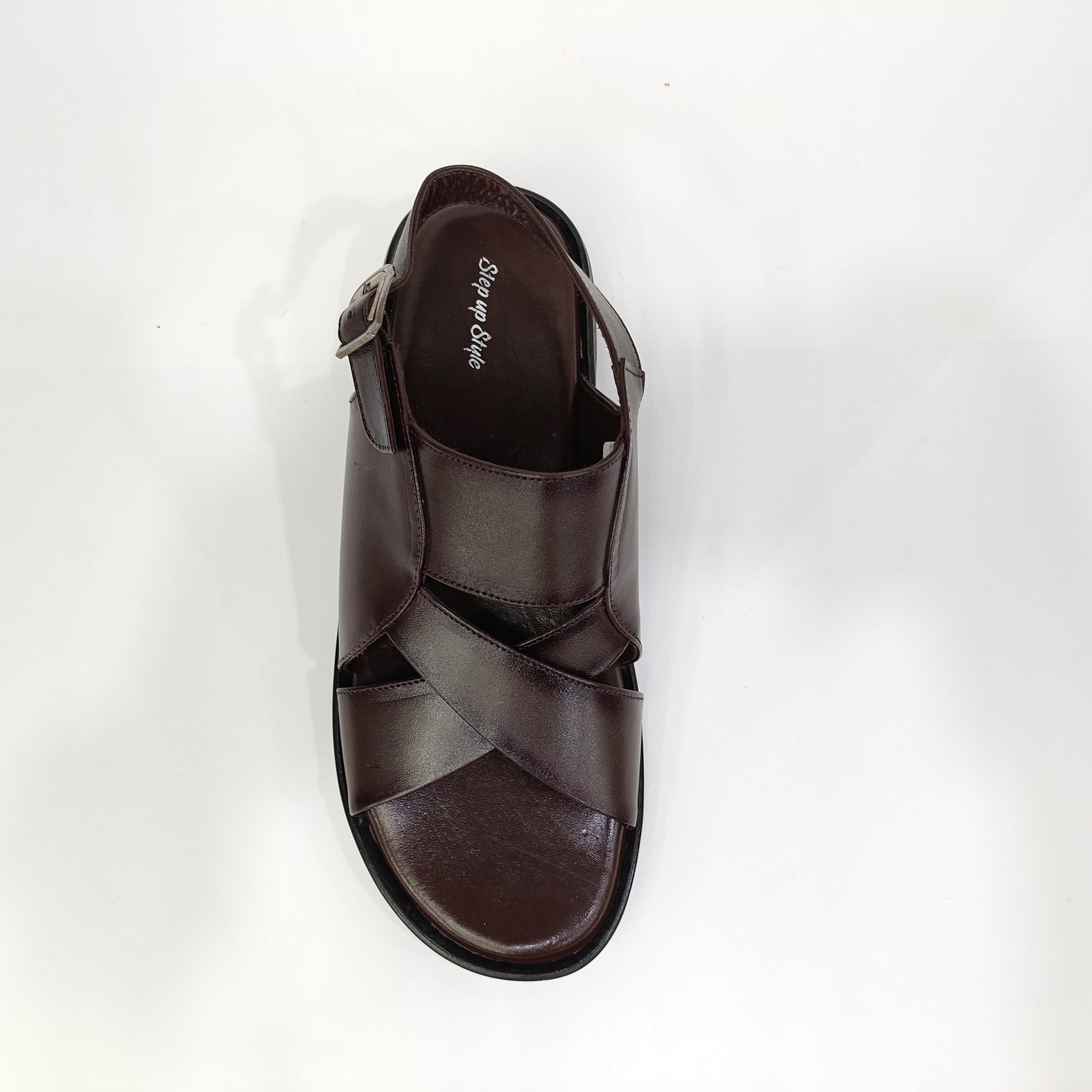 Men’s Genuine Leather Sandal – Classic Brown Comfort Wear