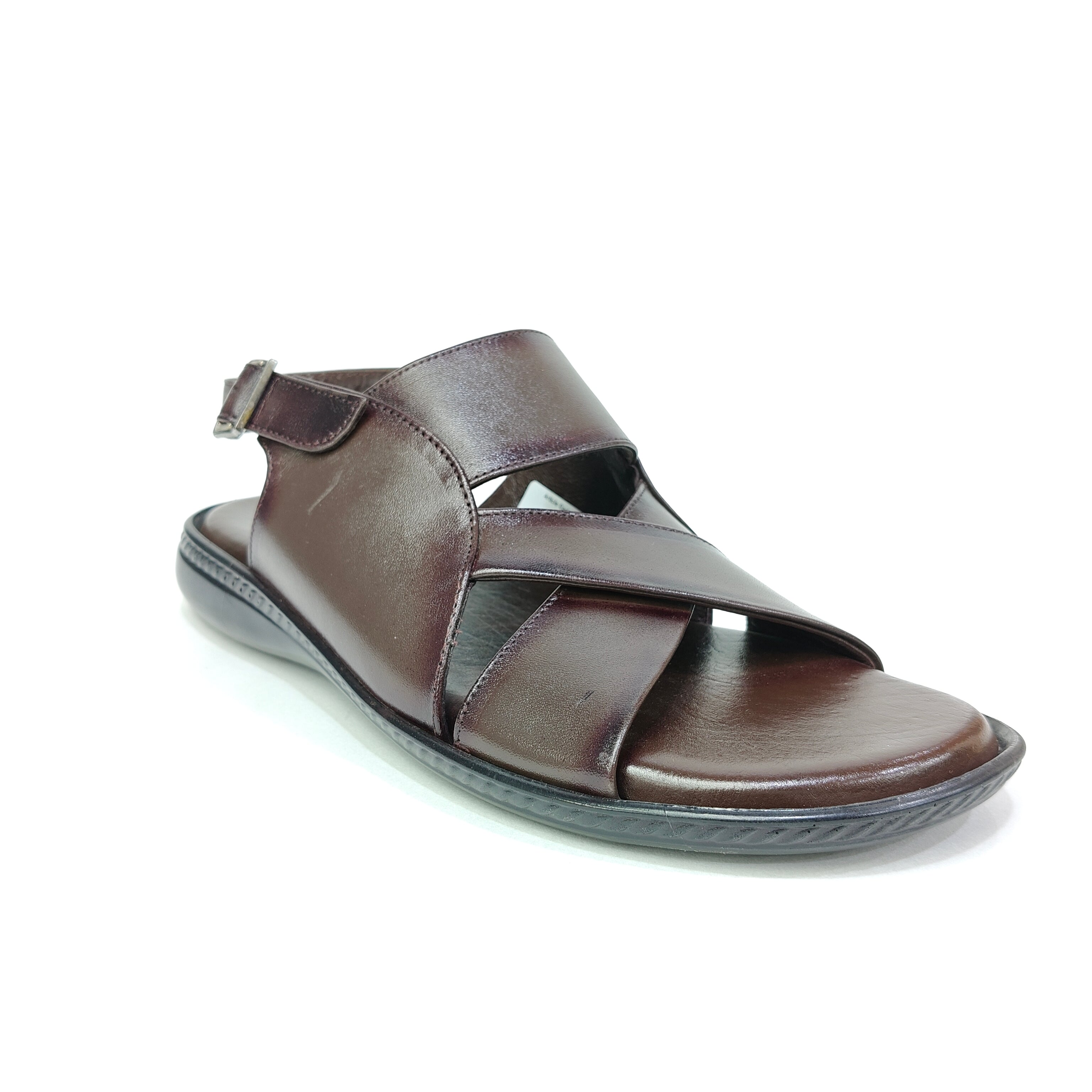 Men’s Genuine Leather Sandal – Classic Brown Comfort Wear