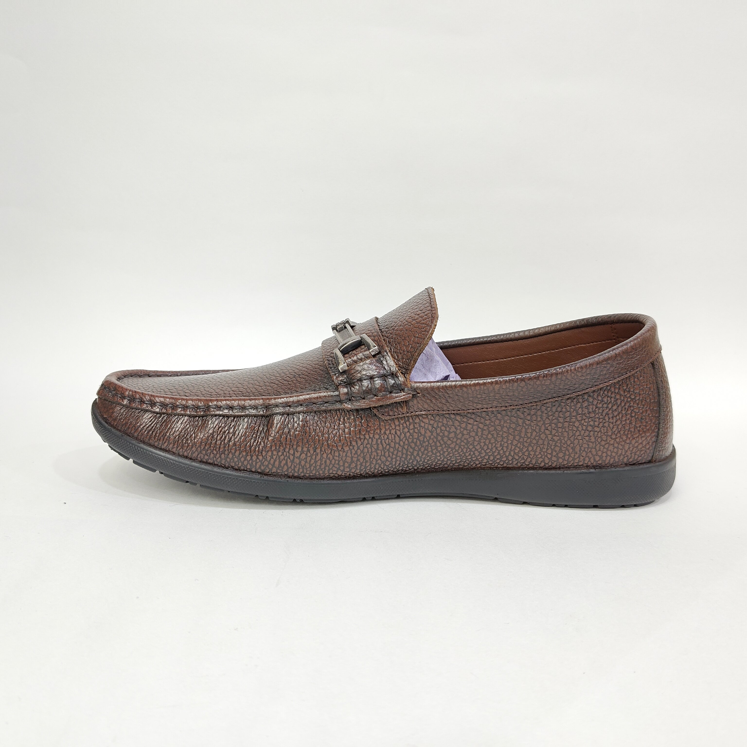 Men’s Genuine Leather Loafer – Classic Brown Slip-On Shoes