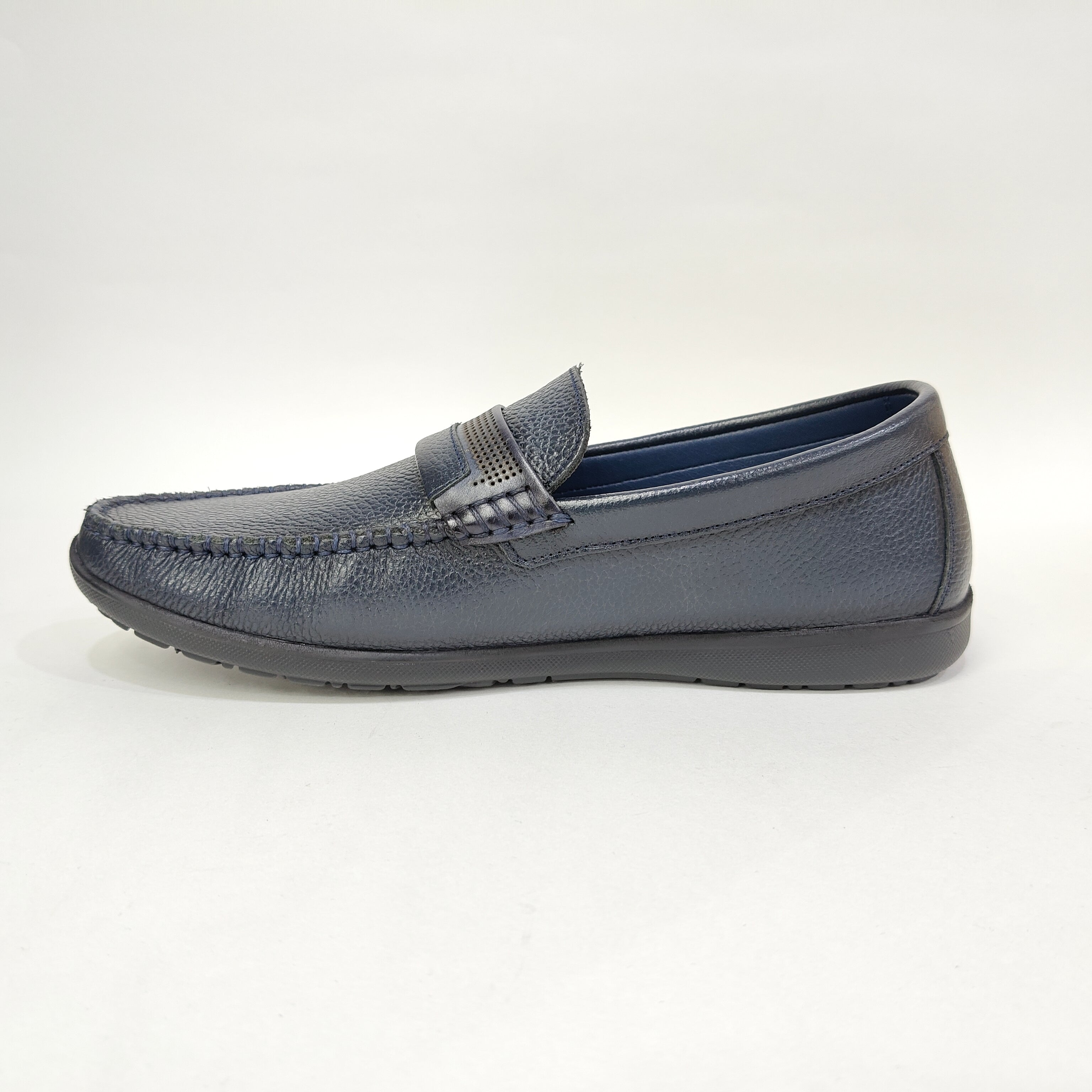 Men’s Genuine Leather Net Shoe – Black & Blue