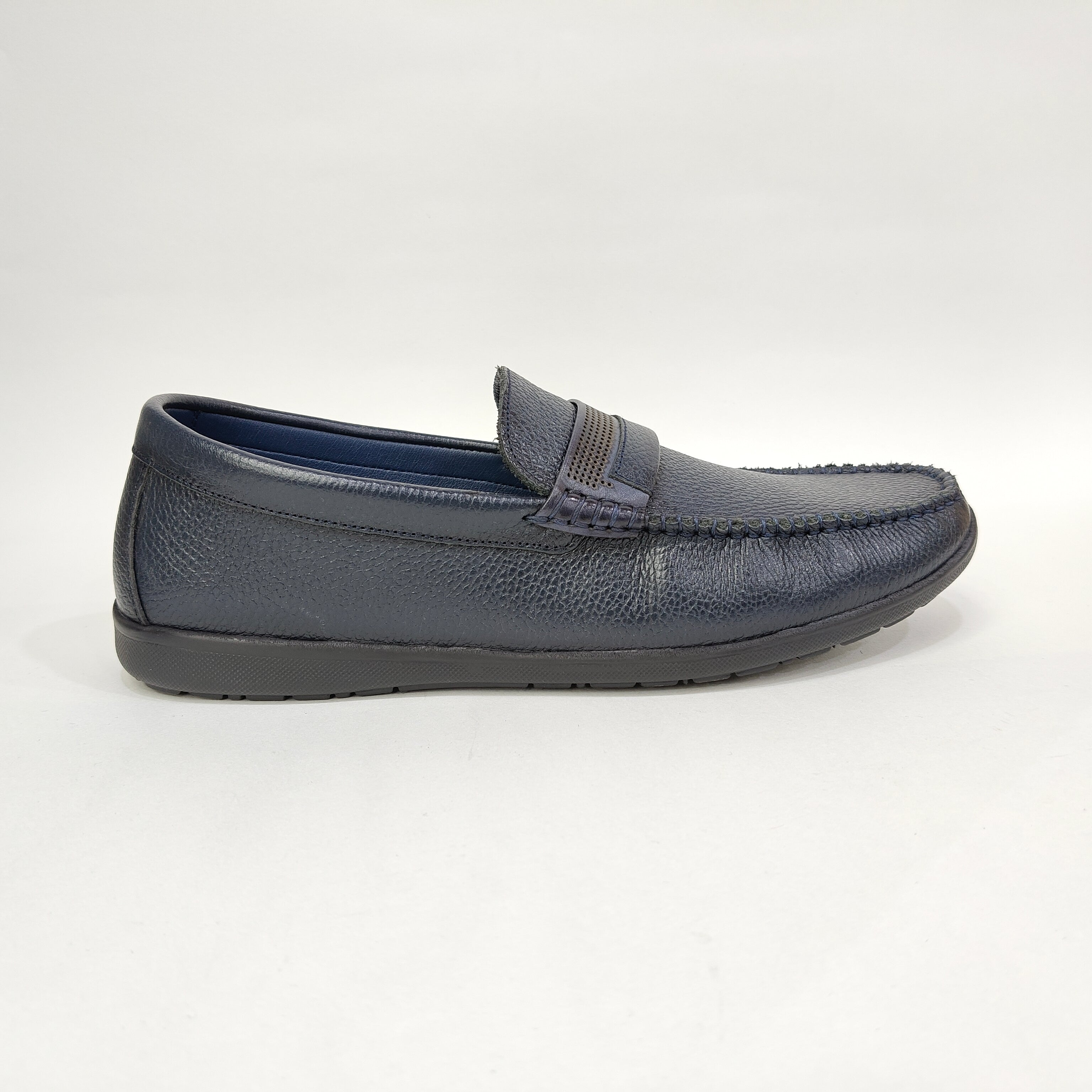 Men’s Genuine Leather Net Shoe – Black & Blue