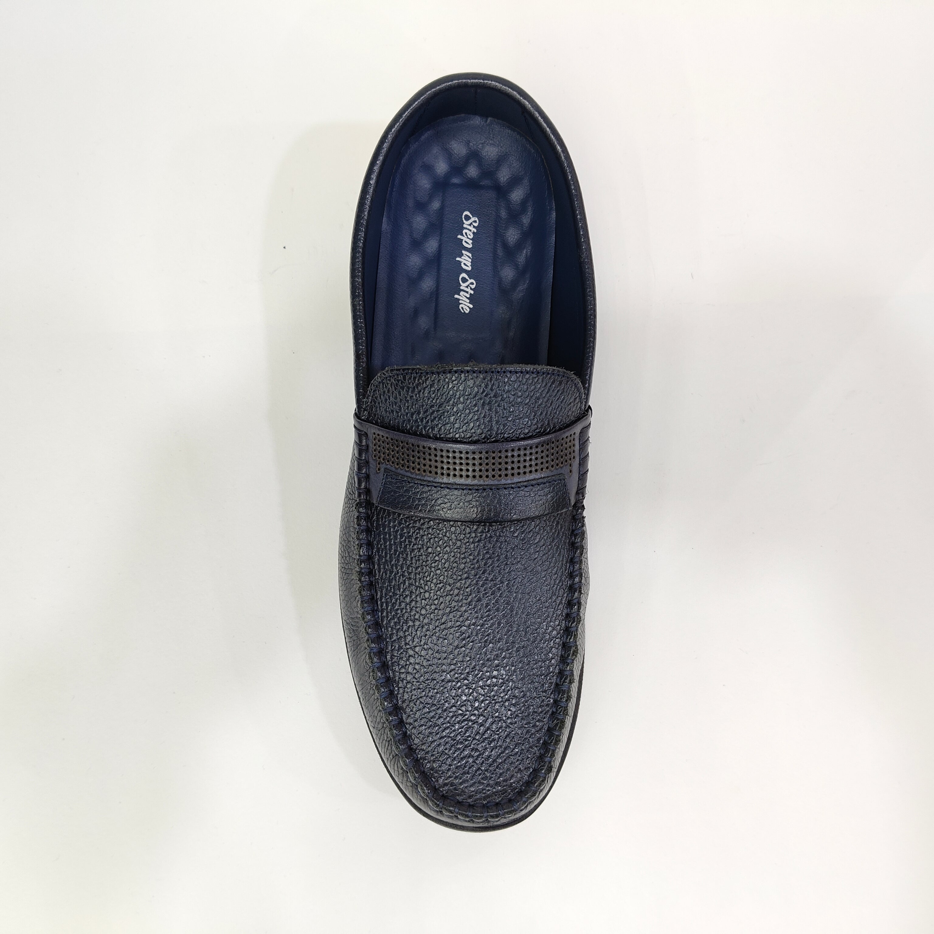 Men’s Genuine Leather Net Shoe – Black & Blue