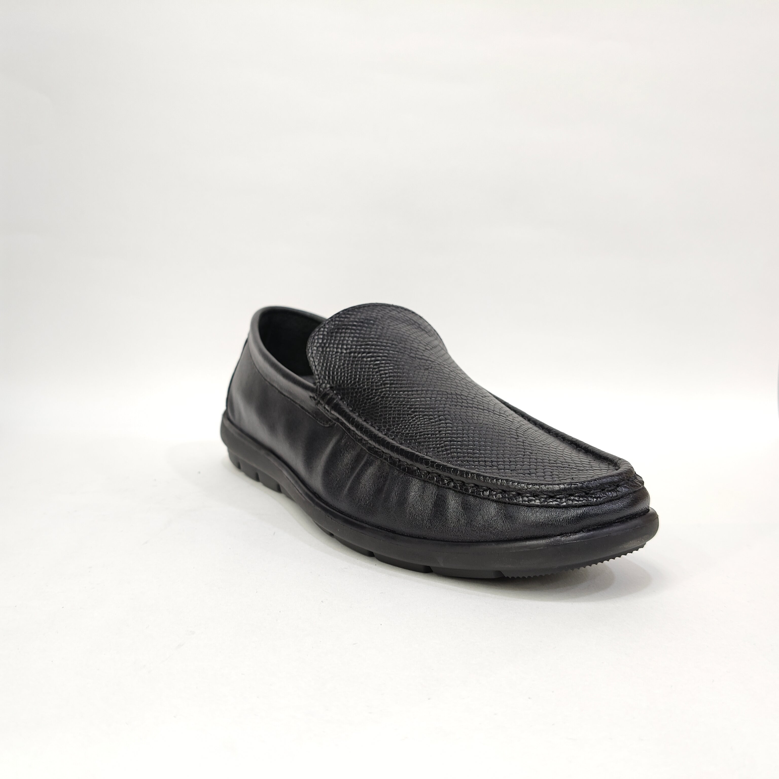 Men’s Lightweight Snake Shell Loafers – Black & Tan