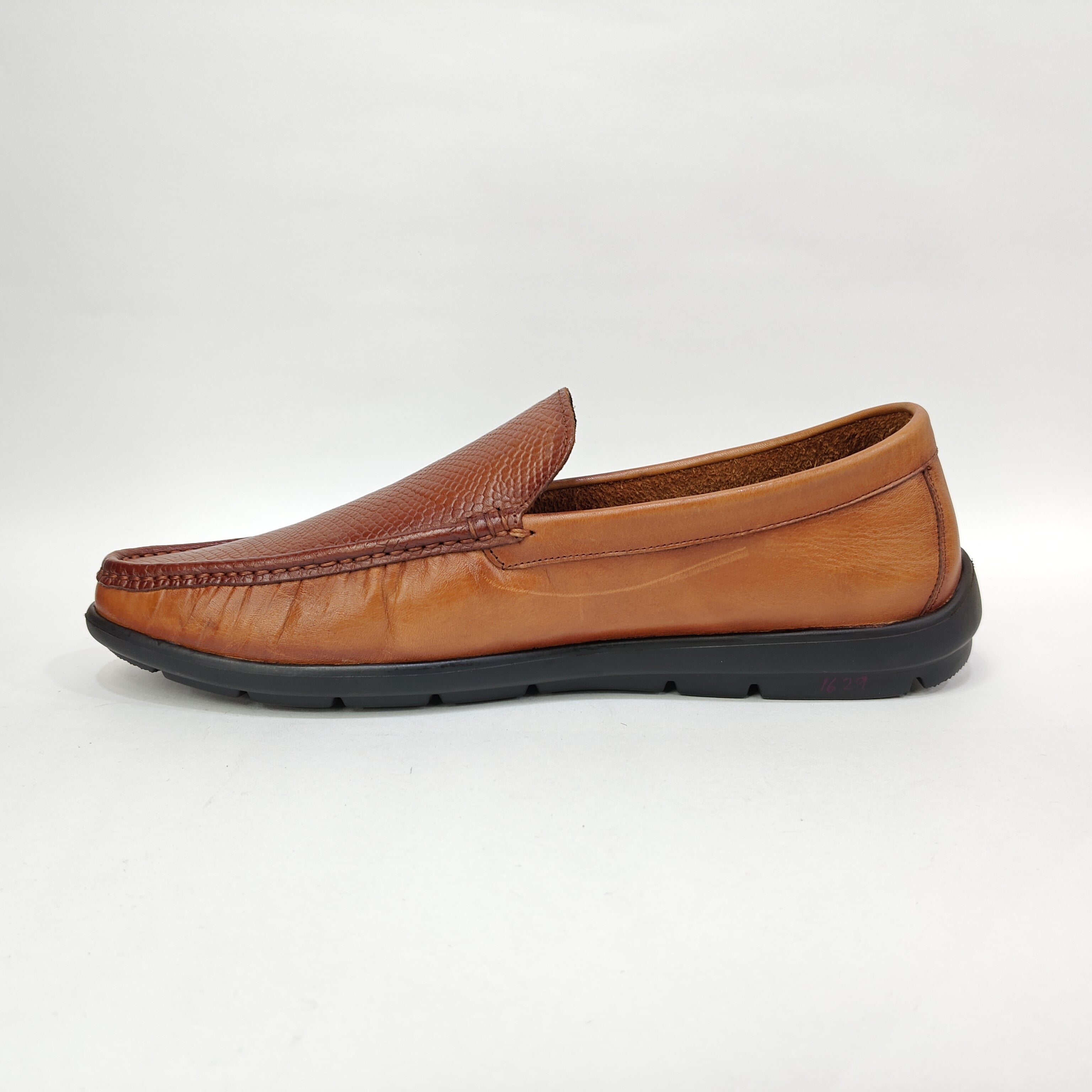 Men’s Lightweight Snake Shell Loafers – Black & Tan