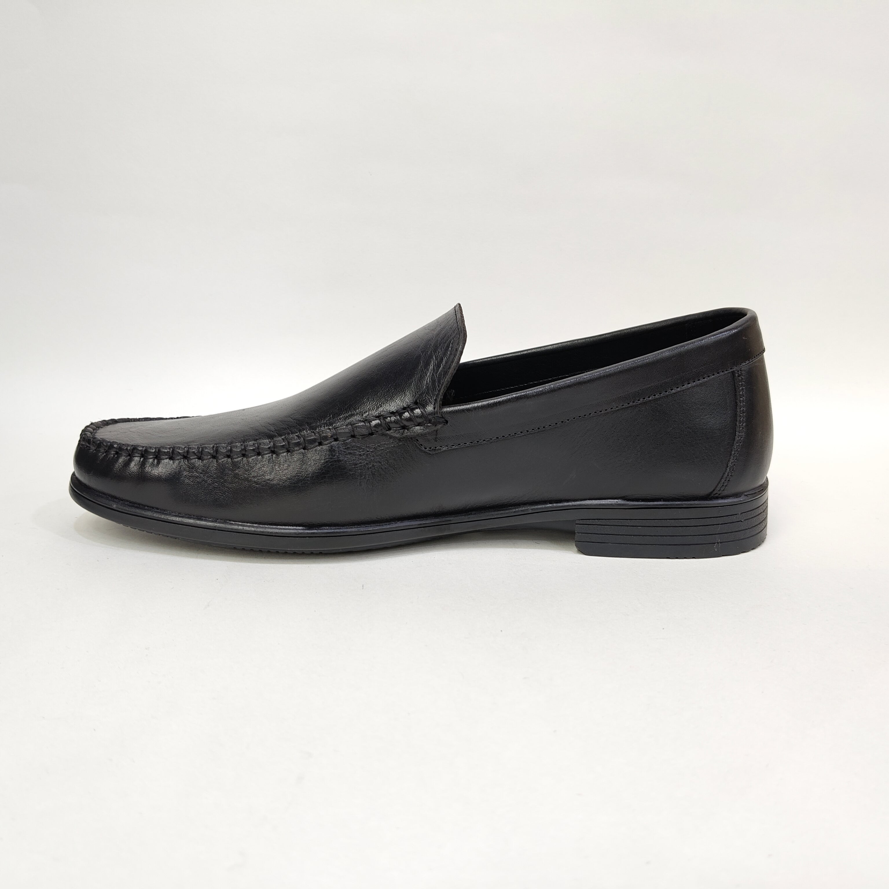 Men’s Plain Genuine Leather Loafer Heels – Black & Tan