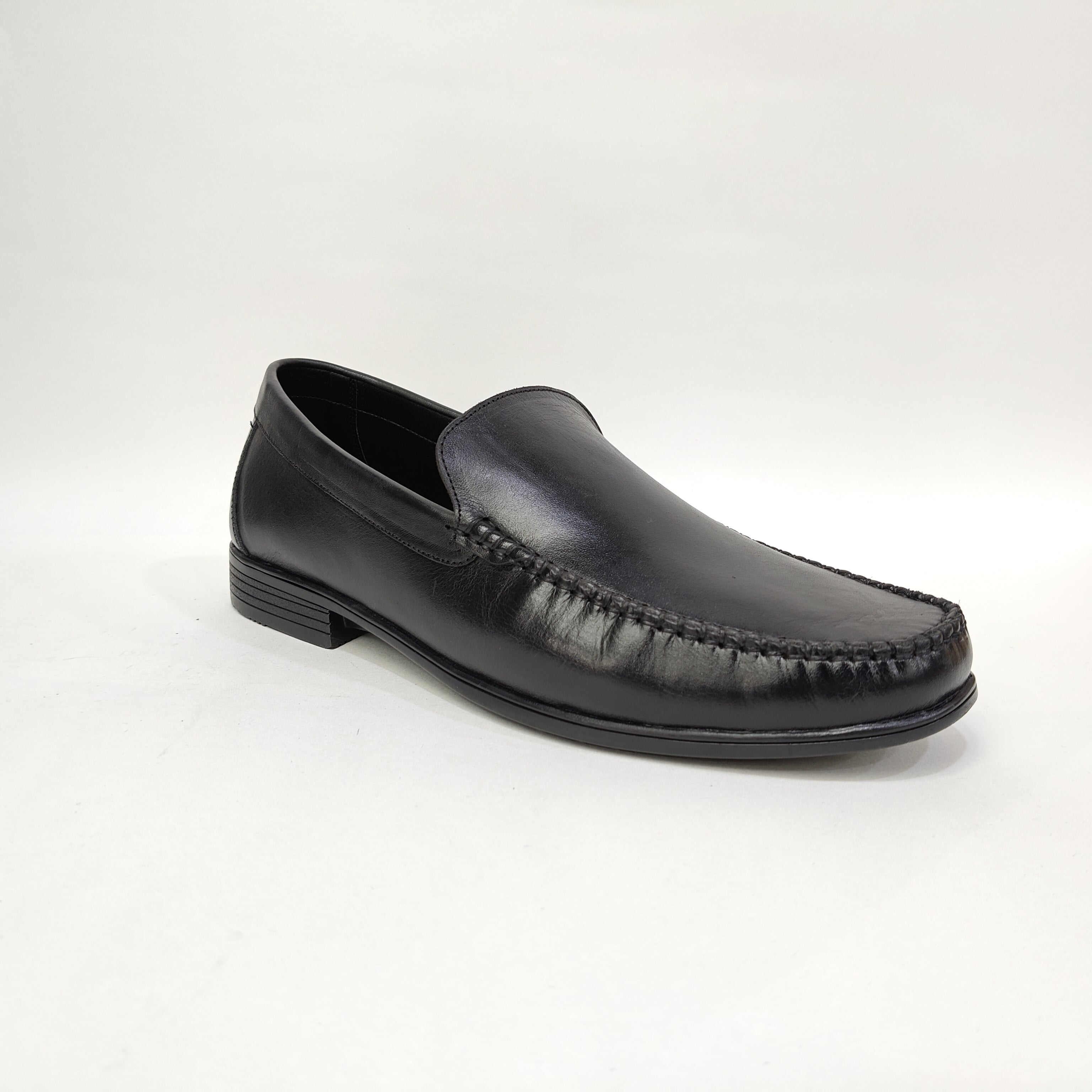 Men’s Plain Genuine Leather Loafer Heels – Black & Tan