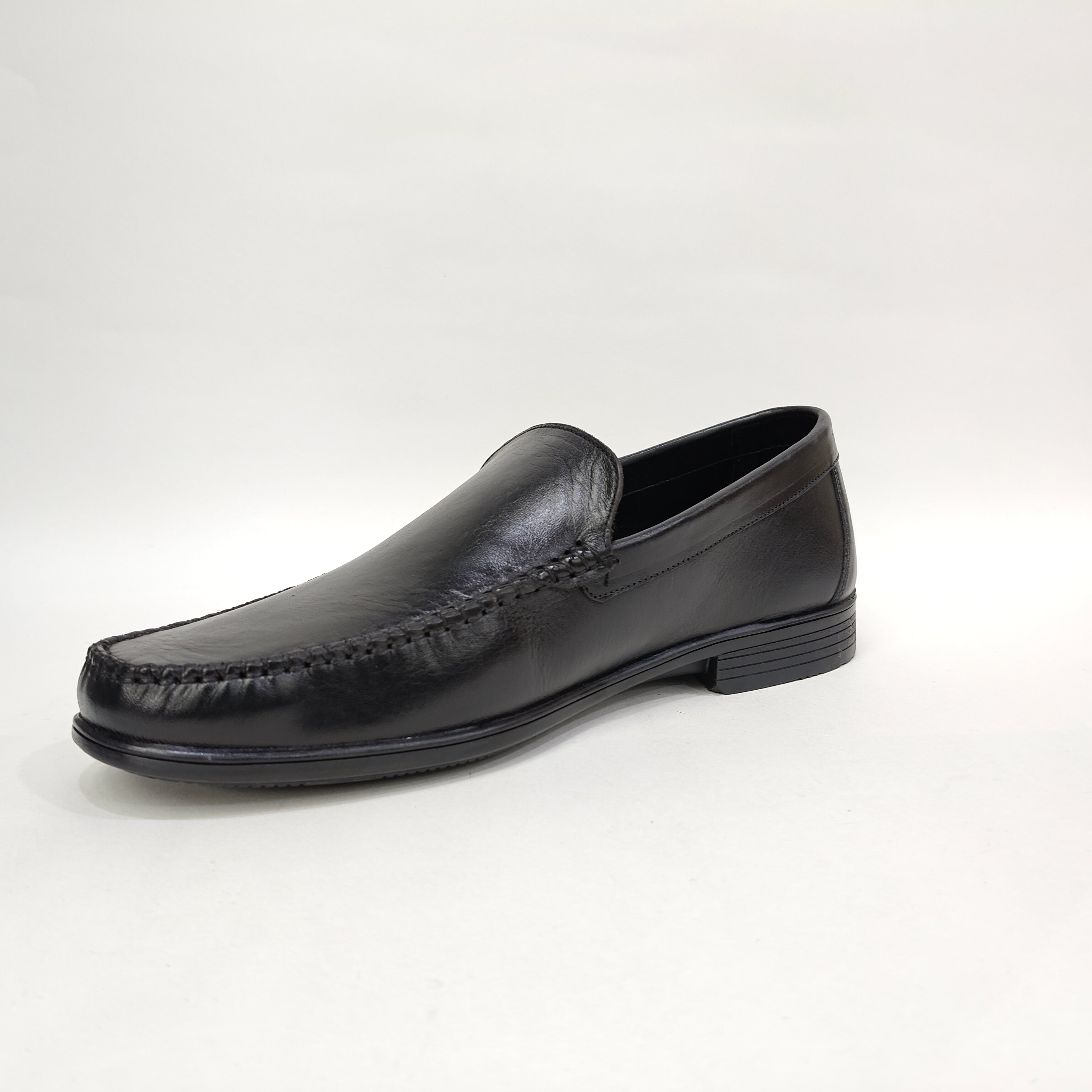 Men’s Plain Genuine Leather Loafer Heels – Black & Tan