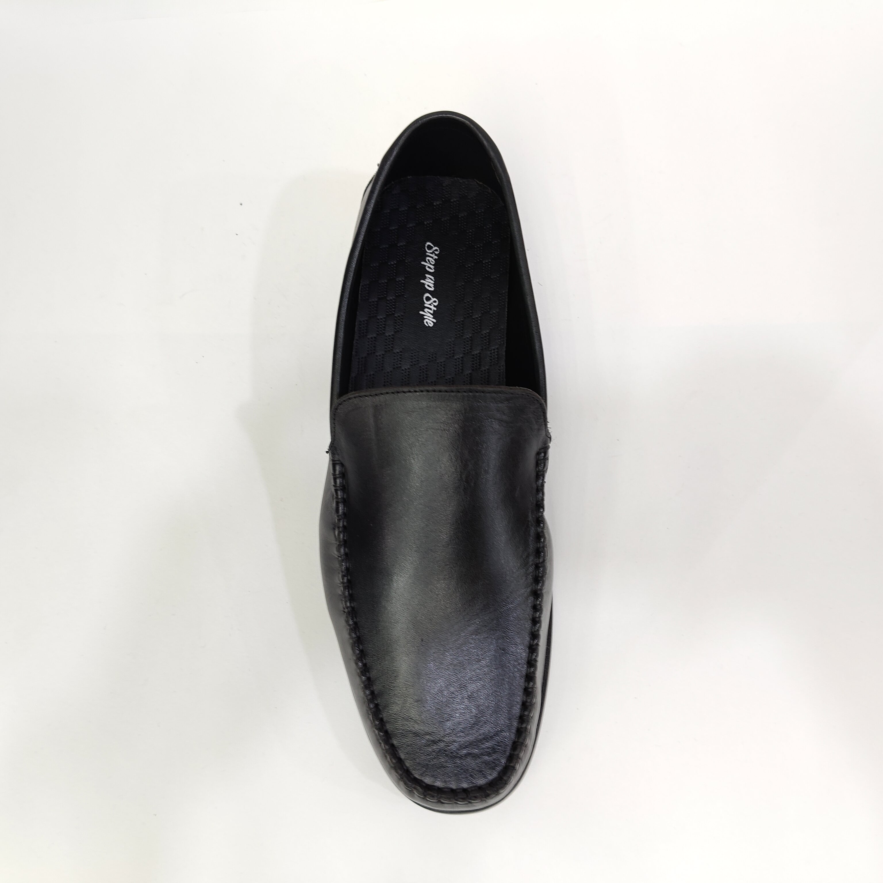 Men’s Plain Genuine Leather Loafer Heels – Black & Tan