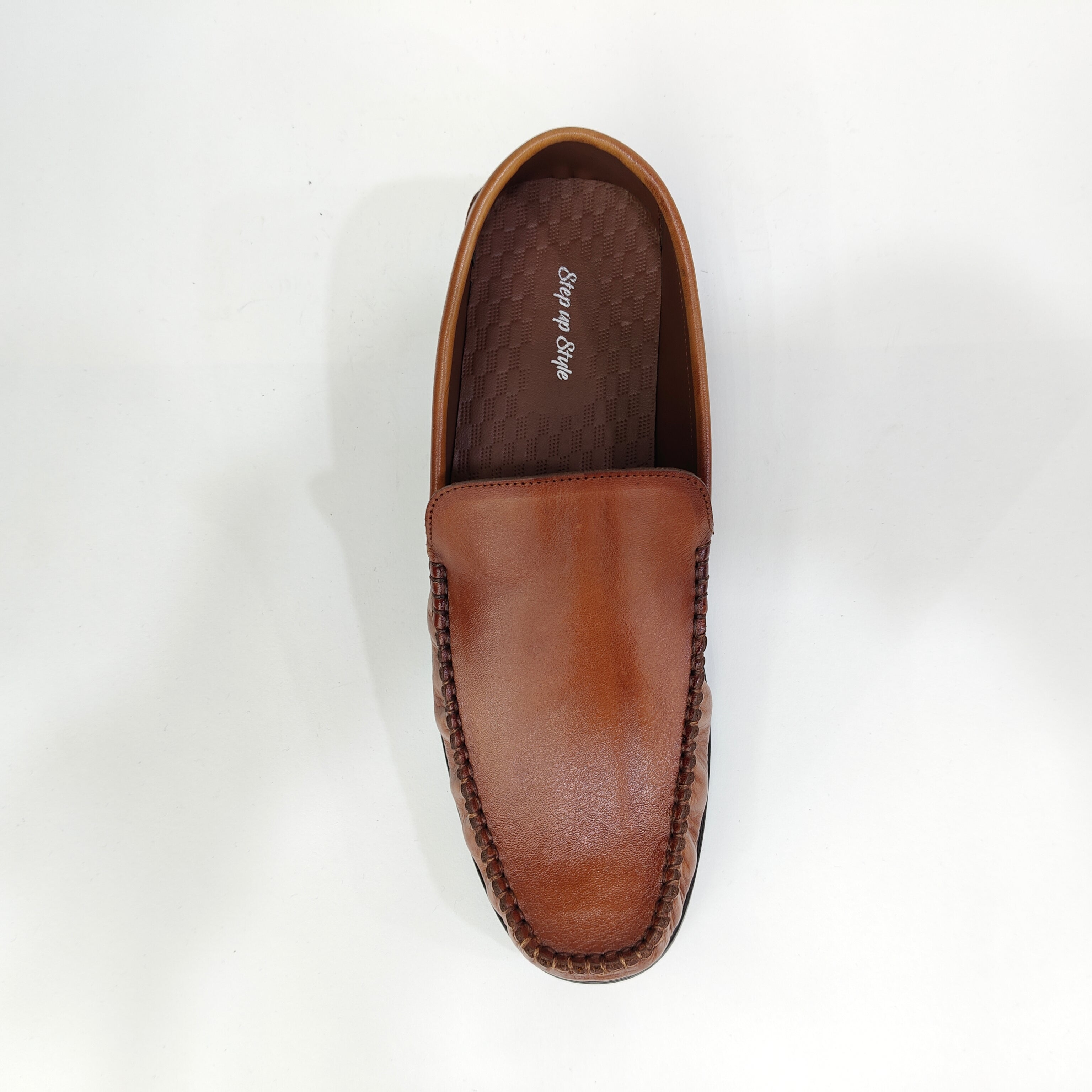 Men’s Plain Genuine Leather Loafer Heels – Black & Tan