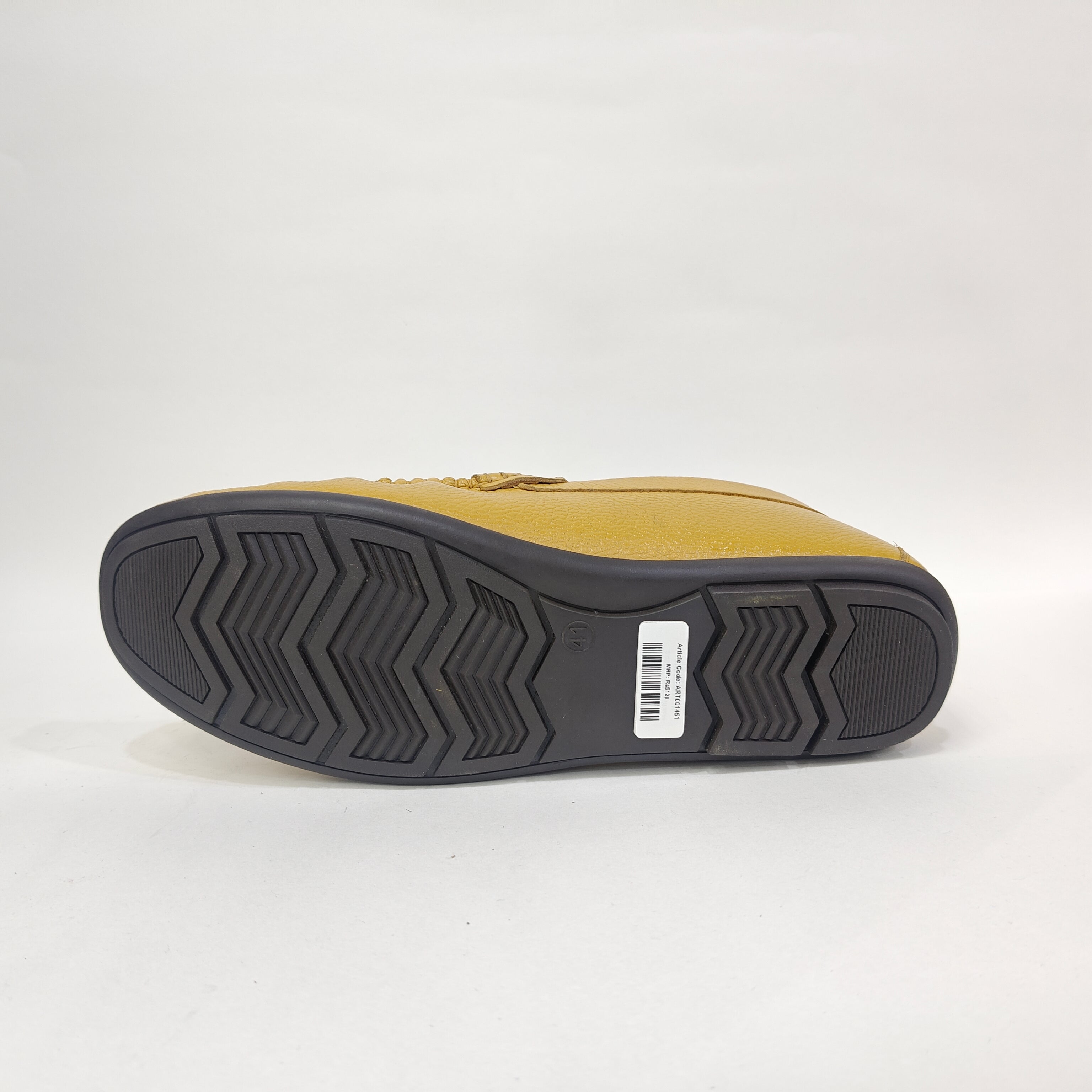 Men’s Genuine Leather Shoes – Black & Yellow