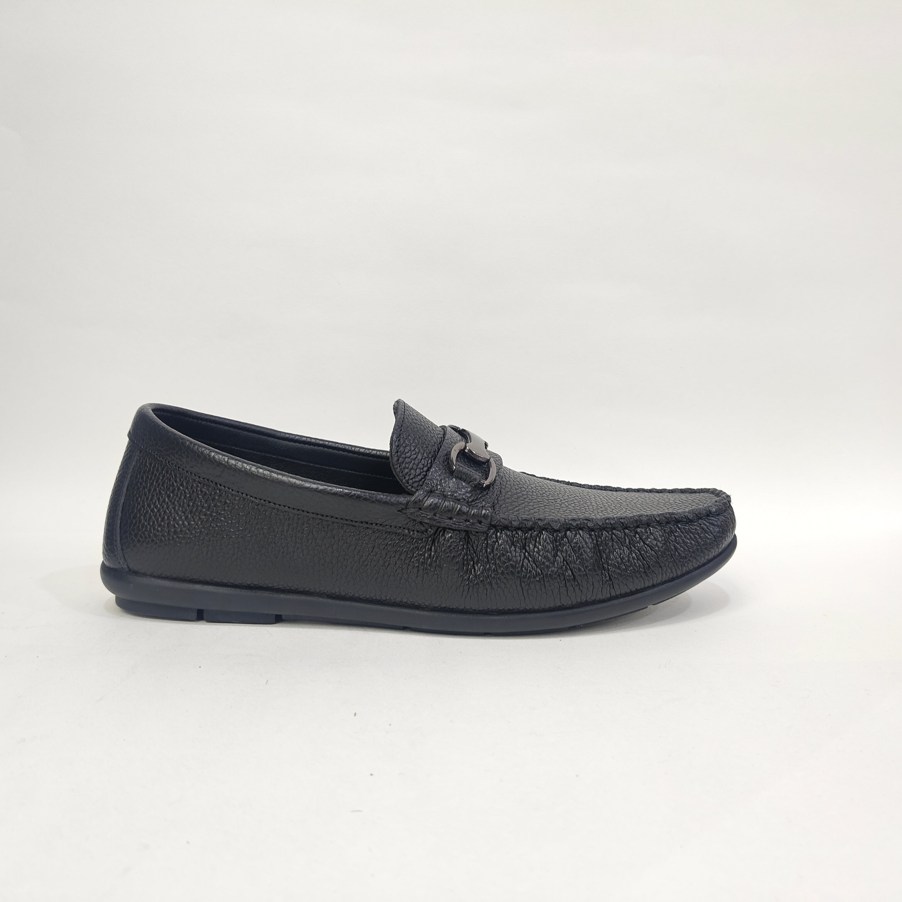 Men’s Genuine Leather Shoes – Black & Yellow