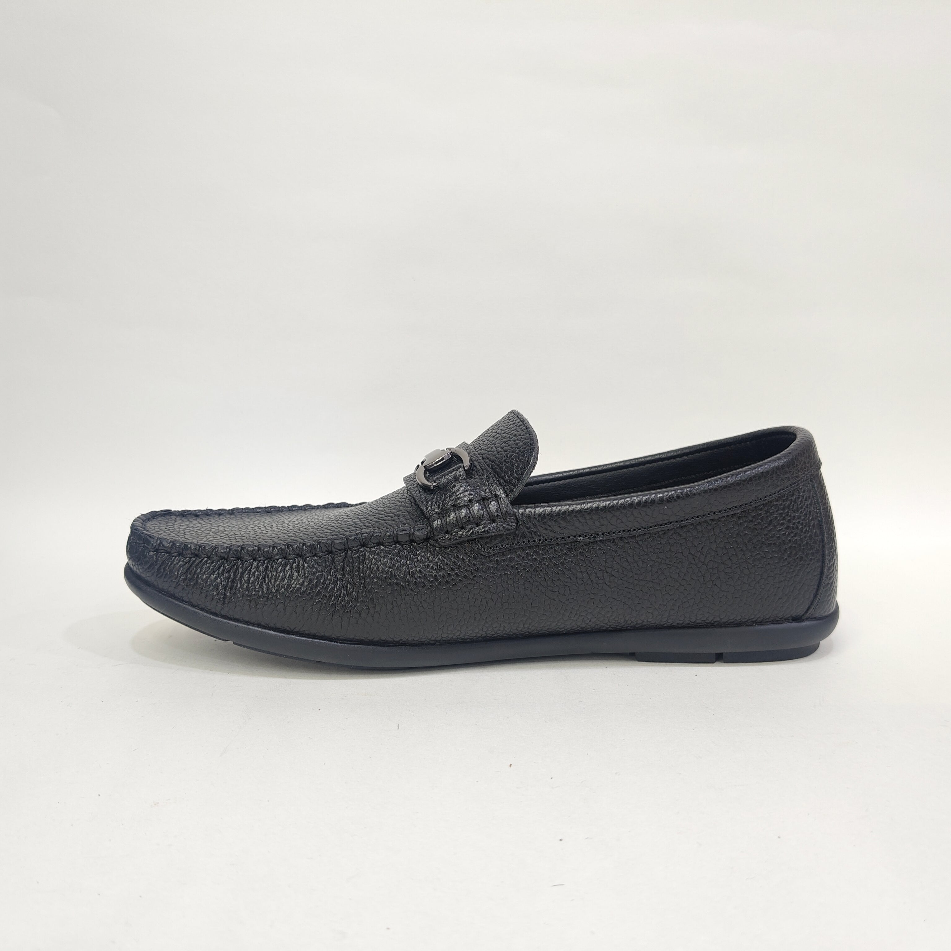 Men’s Genuine Leather Shoes – Black & Yellow