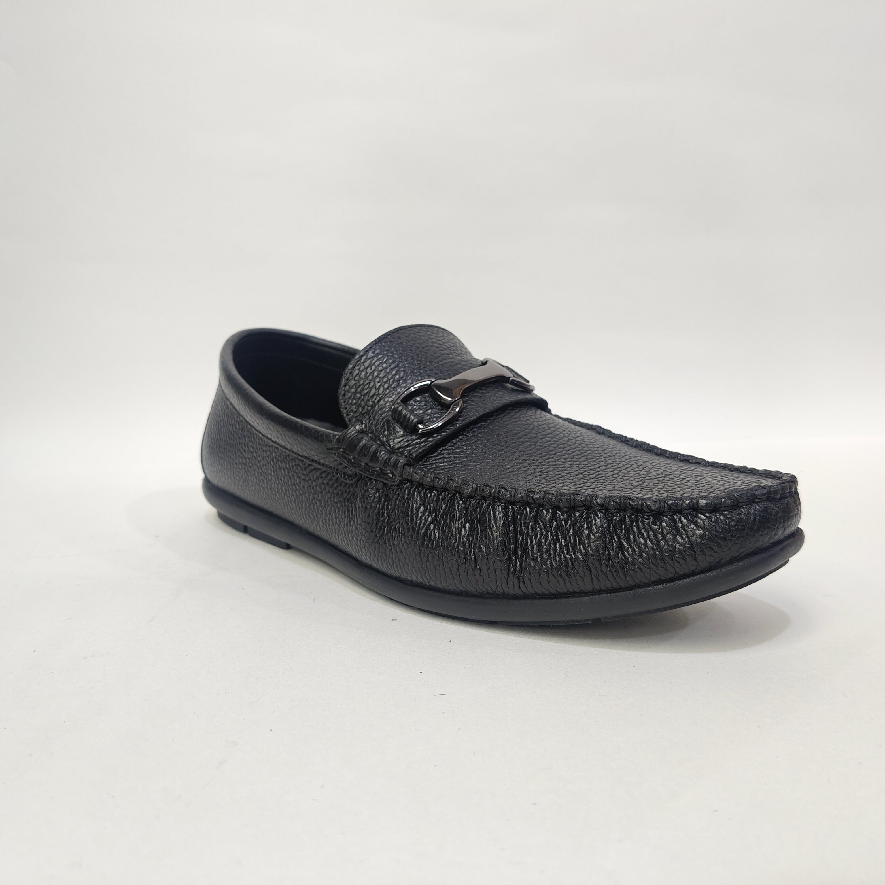 Men’s Genuine Leather Shoes – Black & Yellow