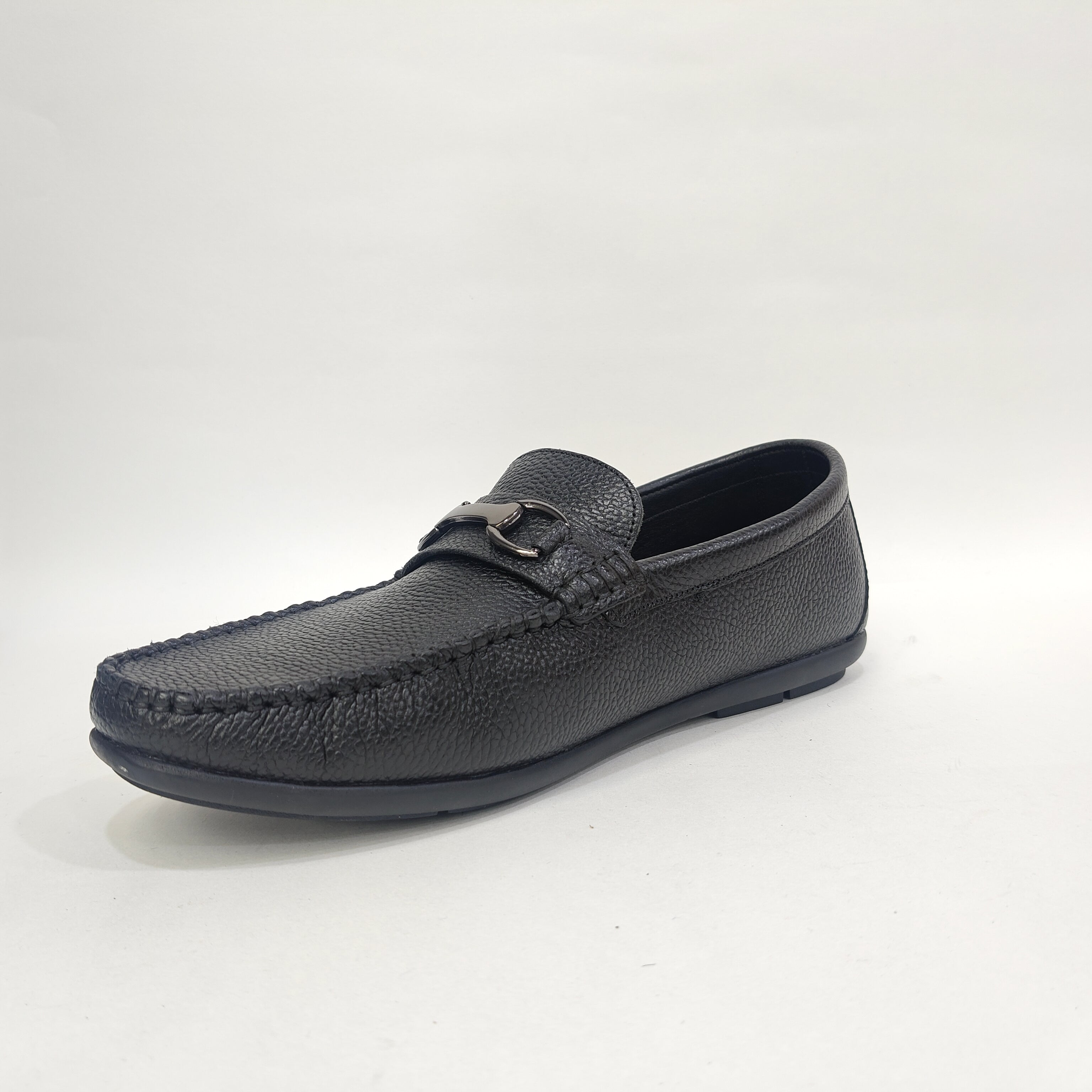 Men’s Genuine Leather Shoes – Black & Yellow