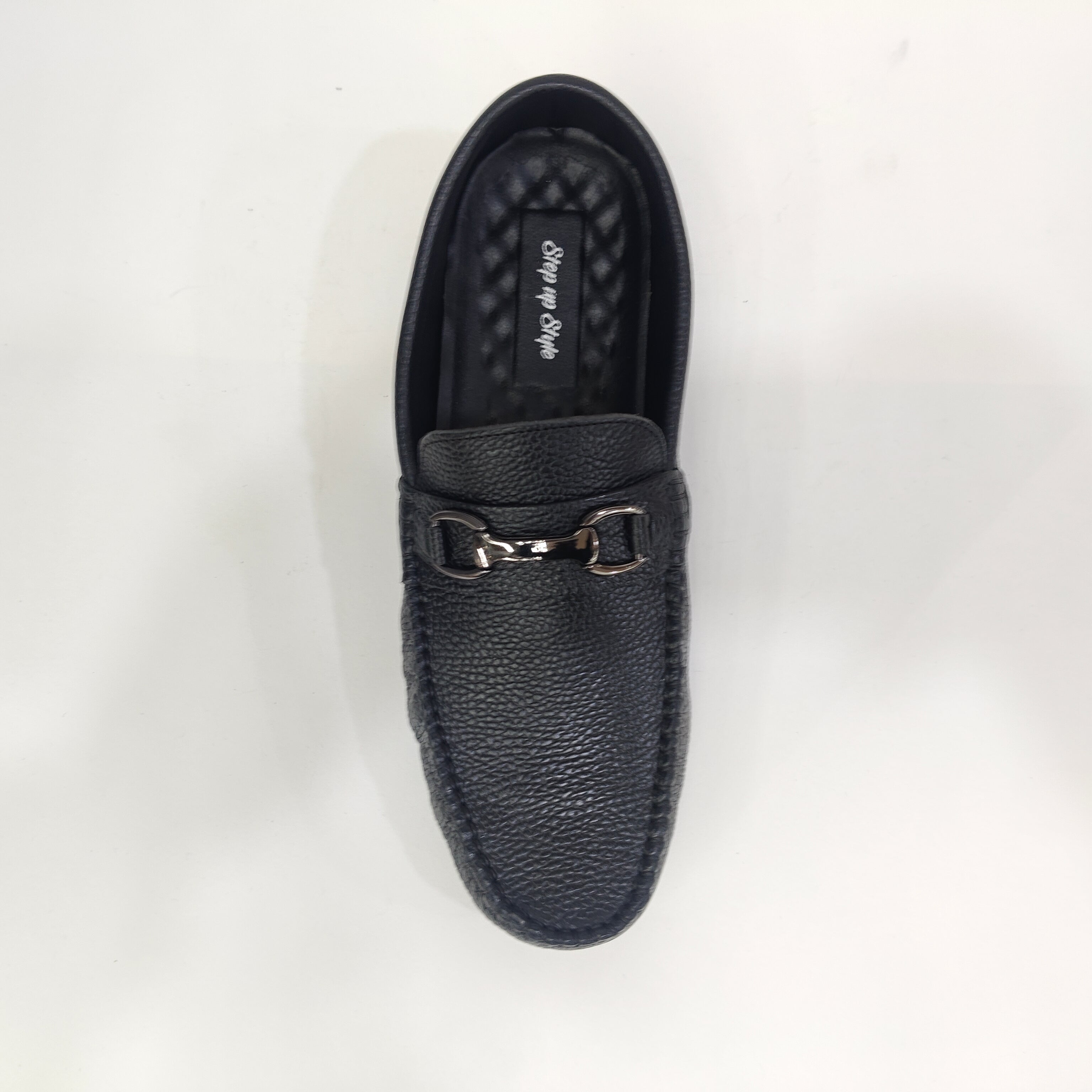 Men’s Genuine Leather Shoes – Black & Yellow