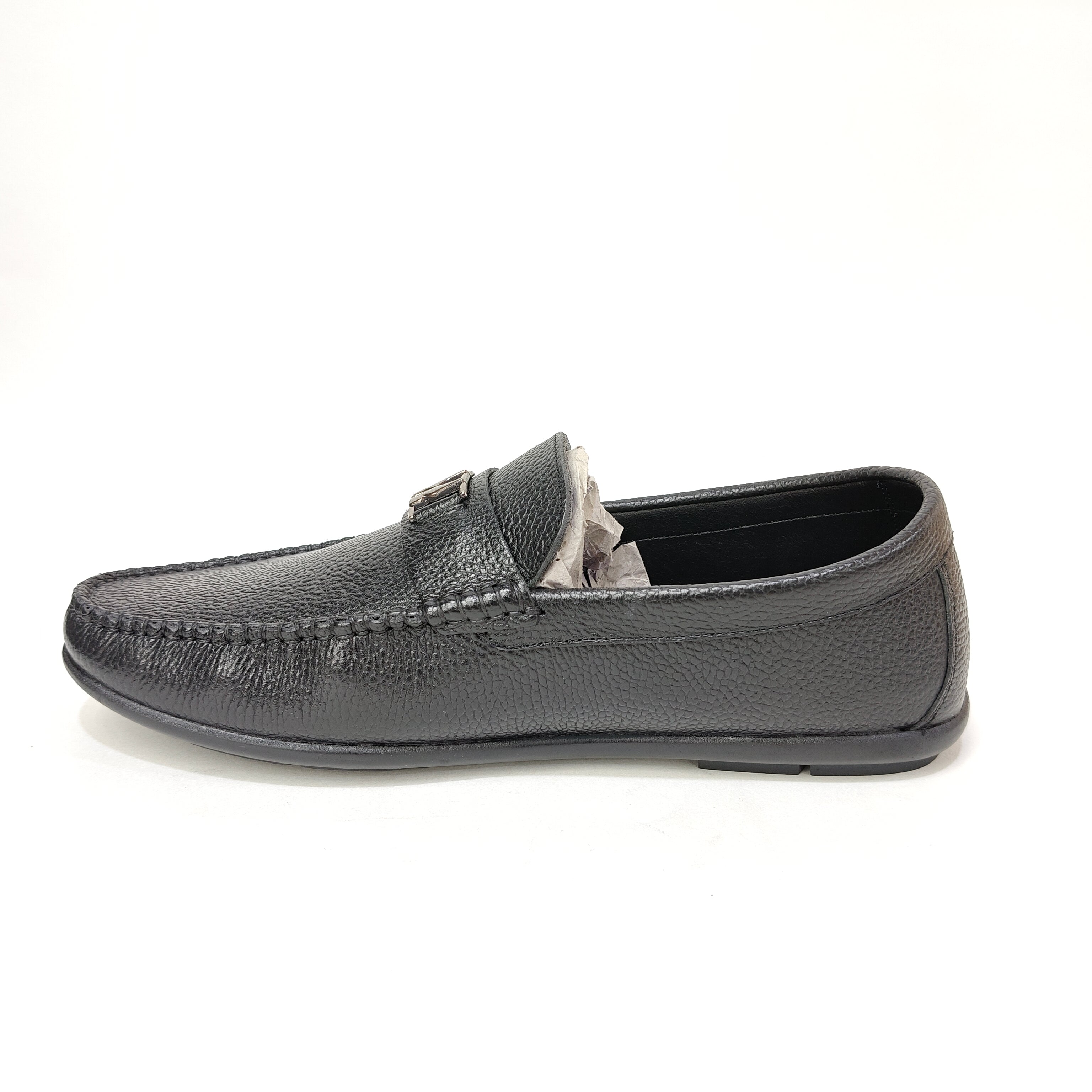 StepUpStyle Men’s Loafer with Butterfly Pattern – Cream & Black