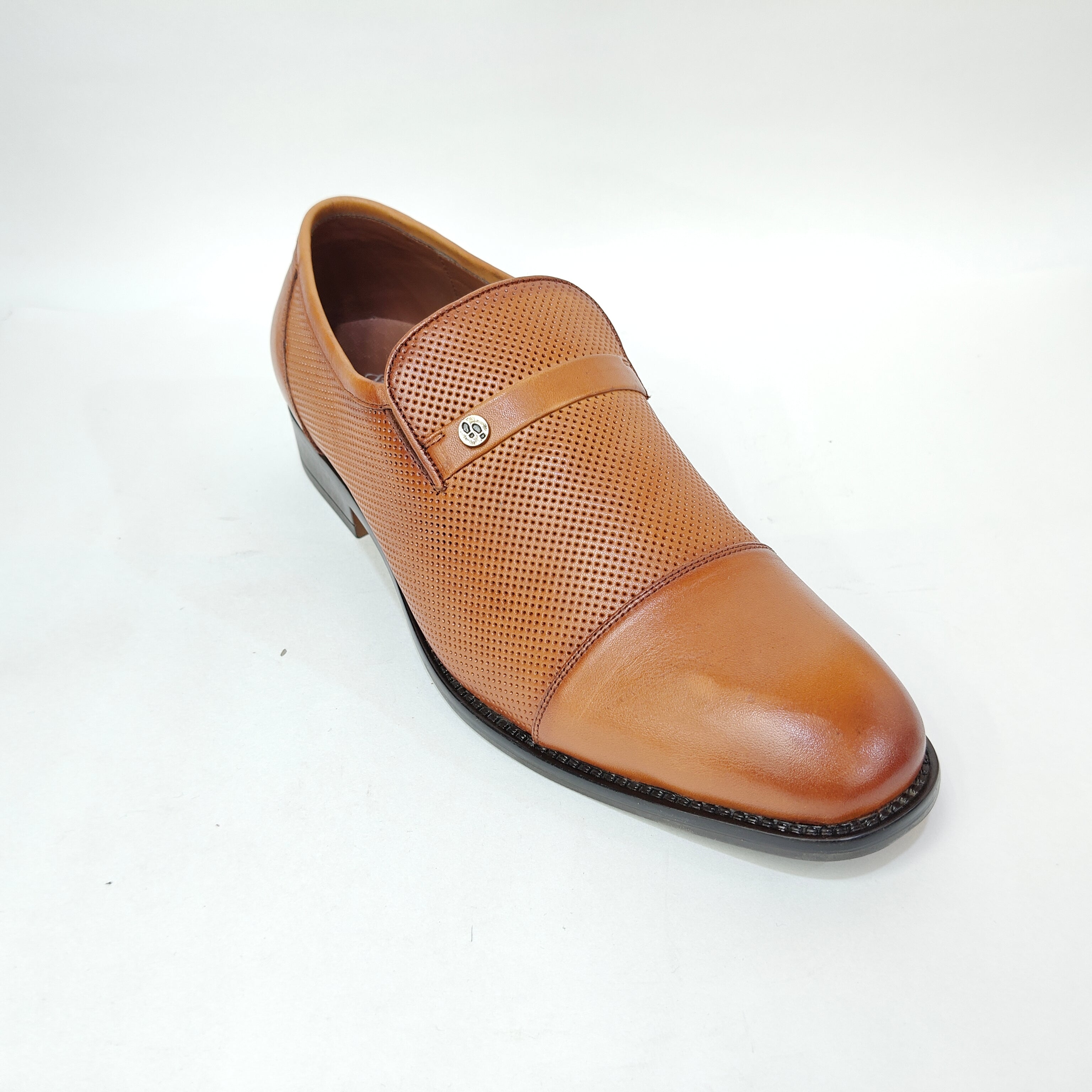 StepUpStyle Men’s Dots Formal Shoe – Black & Tan