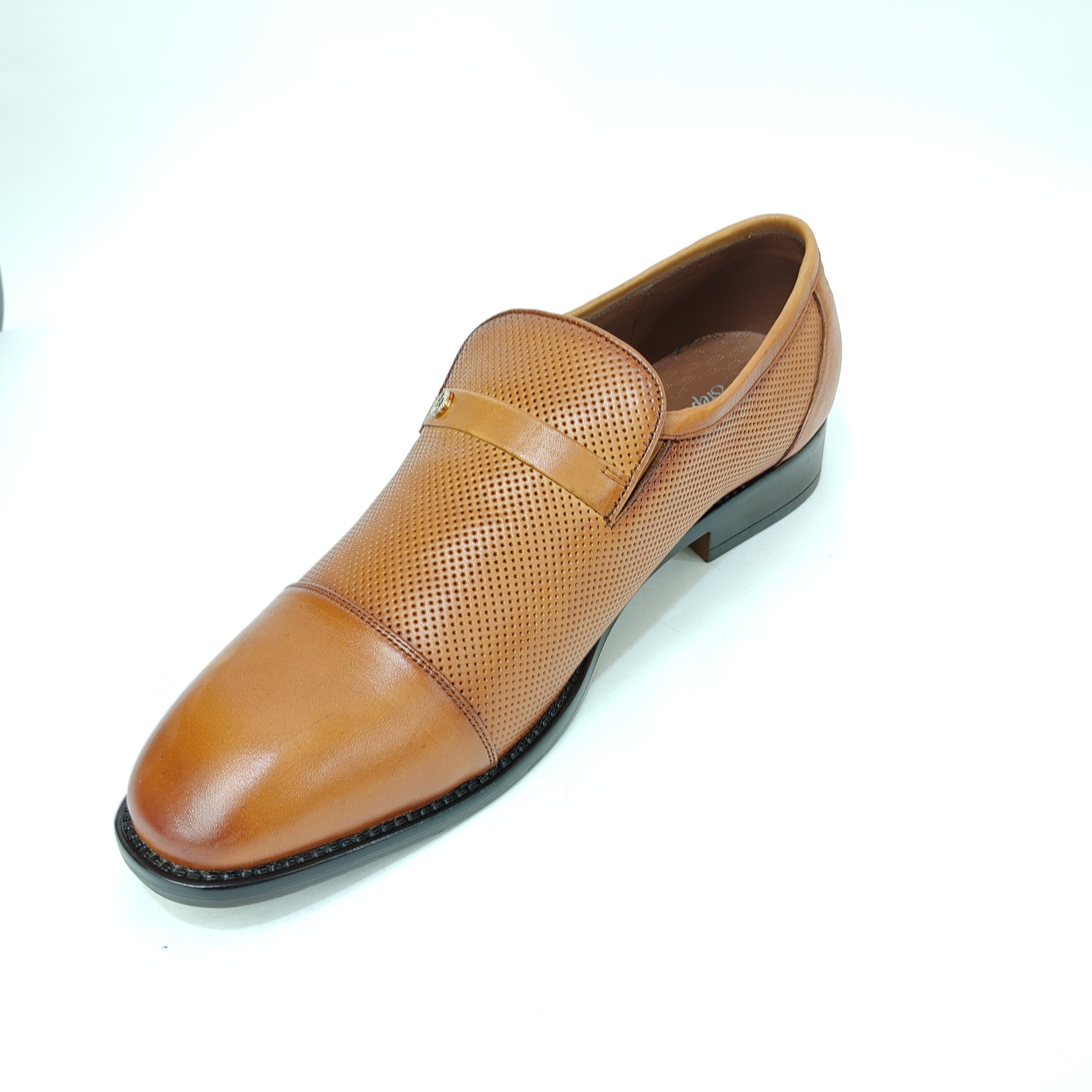StepUpStyle Men’s Dots Formal Shoe – Black & Tan
