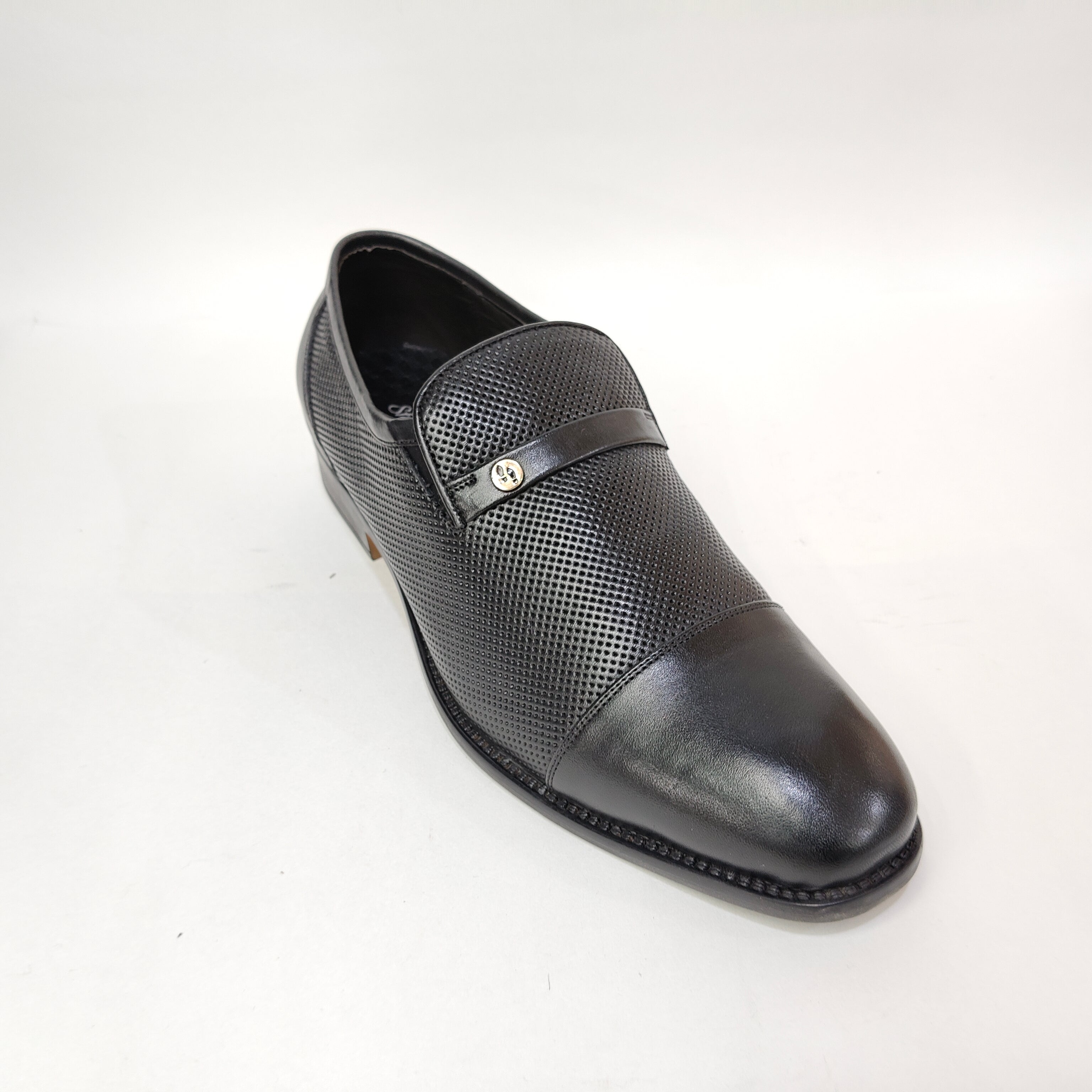 StepUpStyle Men’s Dots Formal Shoe – Black & Tan