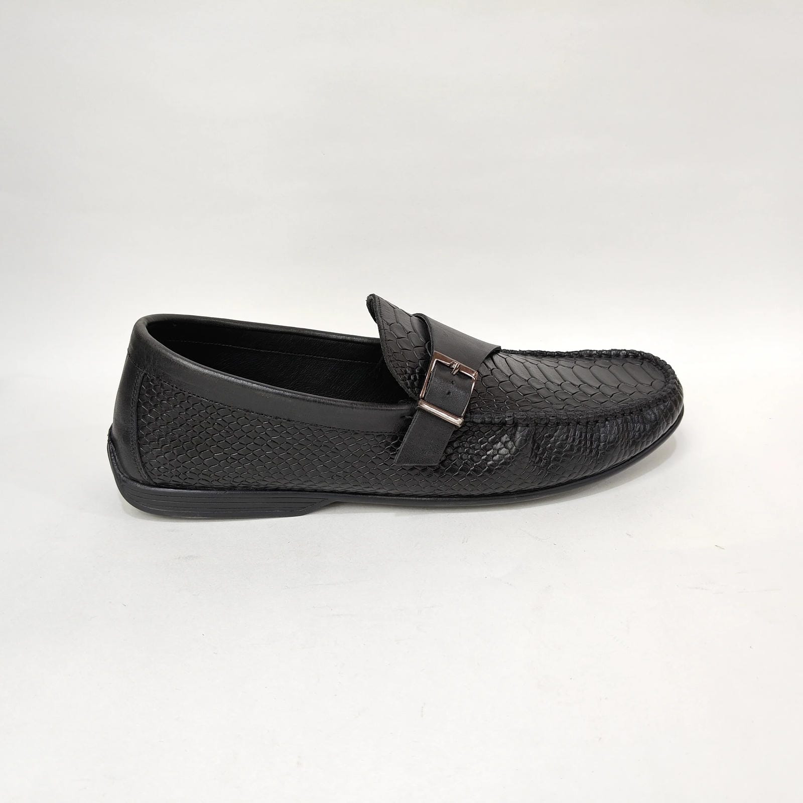 StepUpStyle Men’s Snake Shield Belt Loafer – Black & Brown