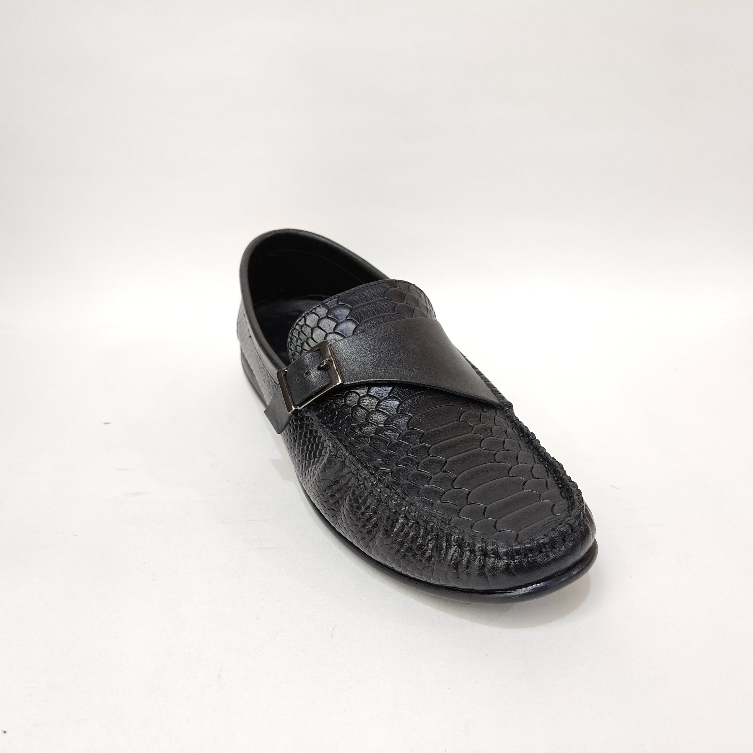 StepUpStyle Men’s Snake Shield Belt Loafer – Black & Brown
