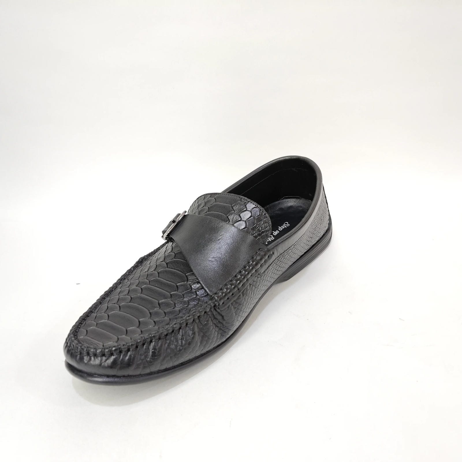 StepUpStyle Men’s Snake Shield Belt Loafer – Black & Brown