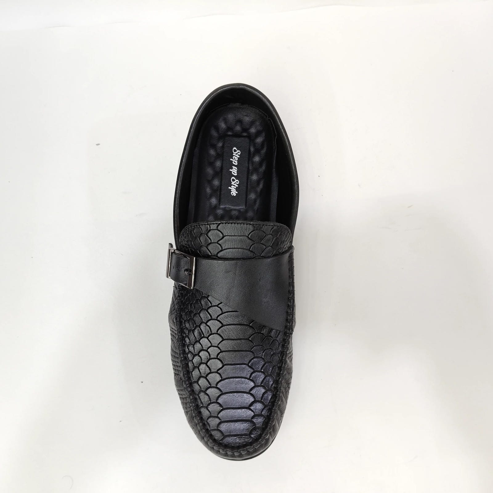 StepUpStyle Men’s Snake Shield Belt Loafer – Black & Brown