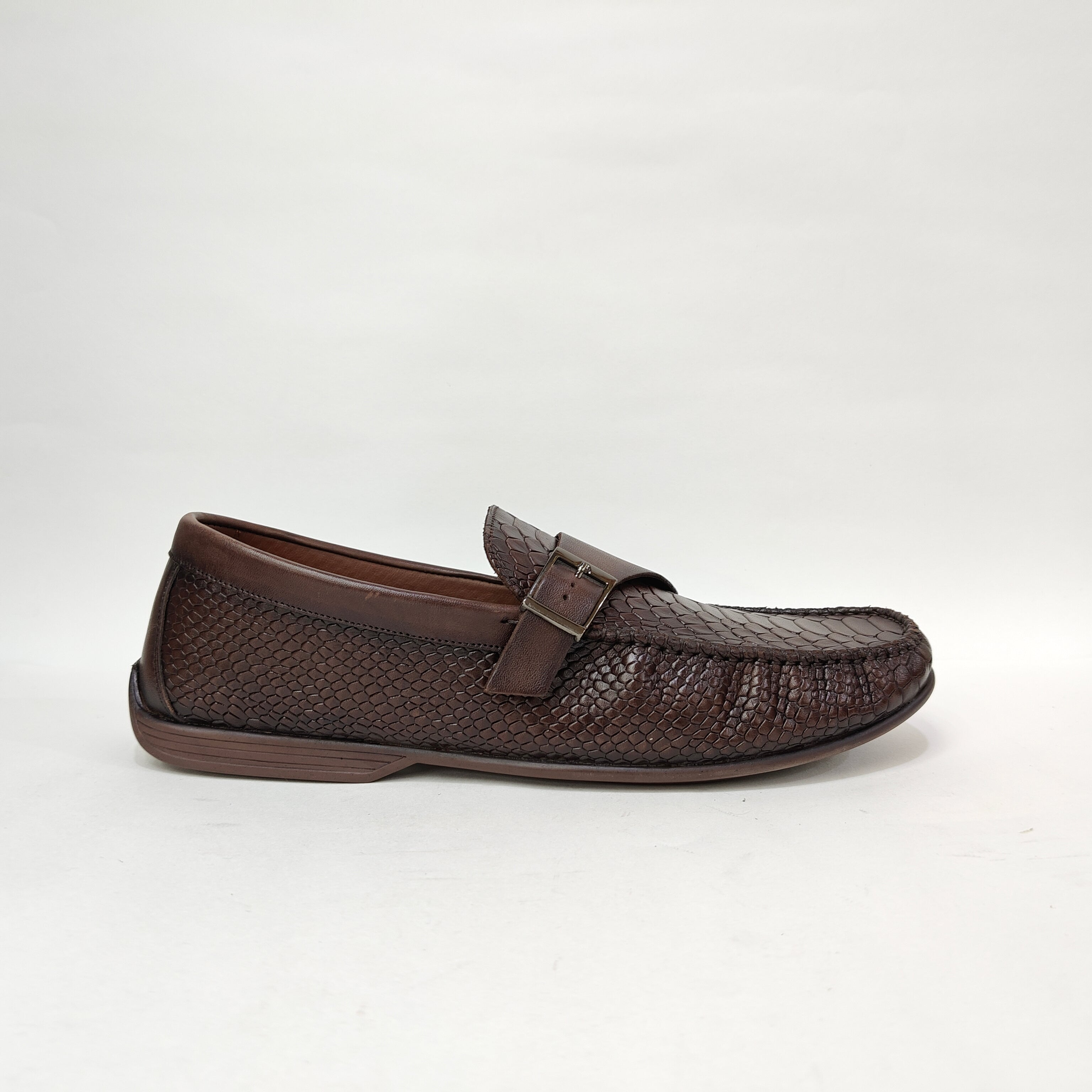 StepUpStyle Men’s Snake Shield Belt Loafer – Black & Brown