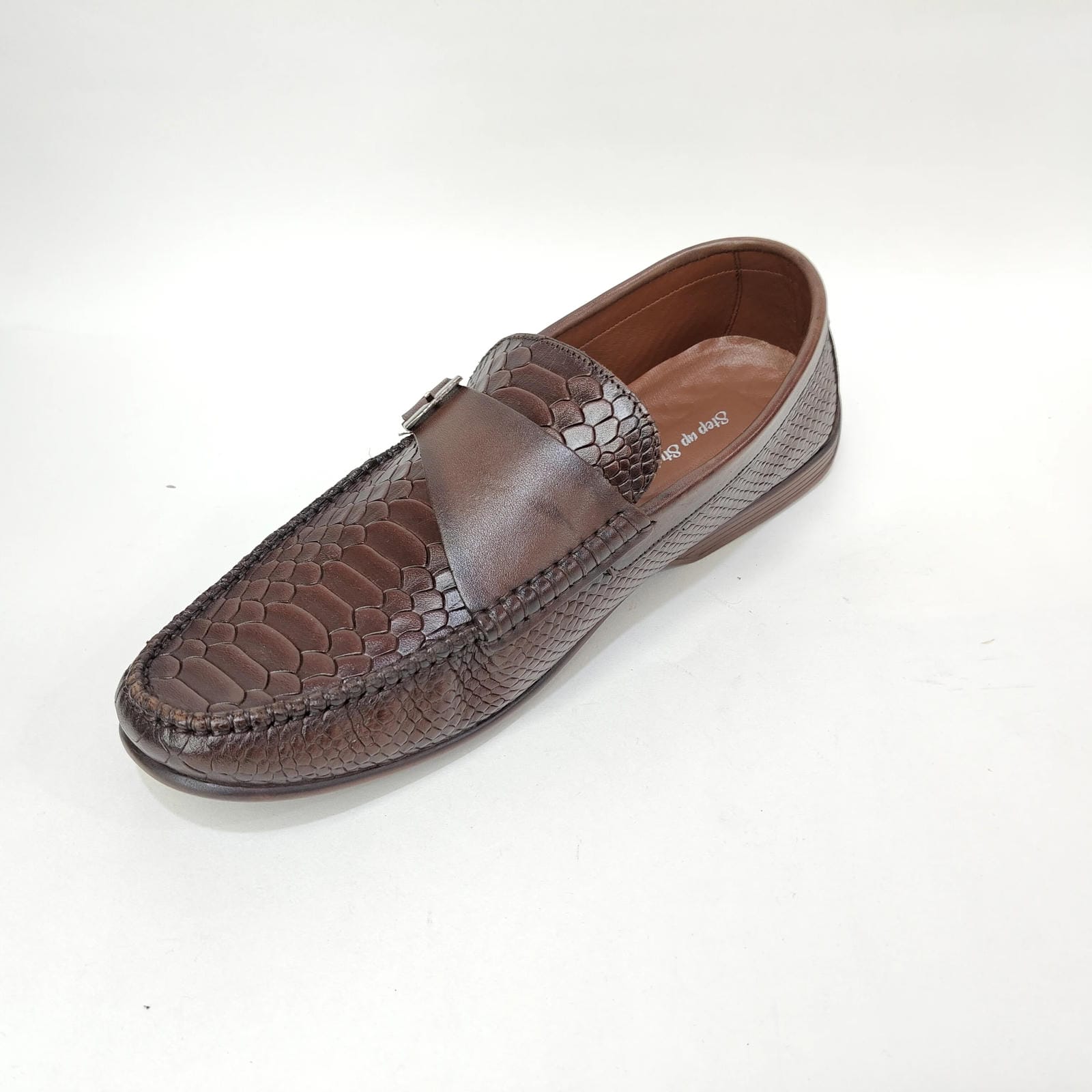 StepUpStyle Men’s Snake Shield Belt Loafer – Black & Brown