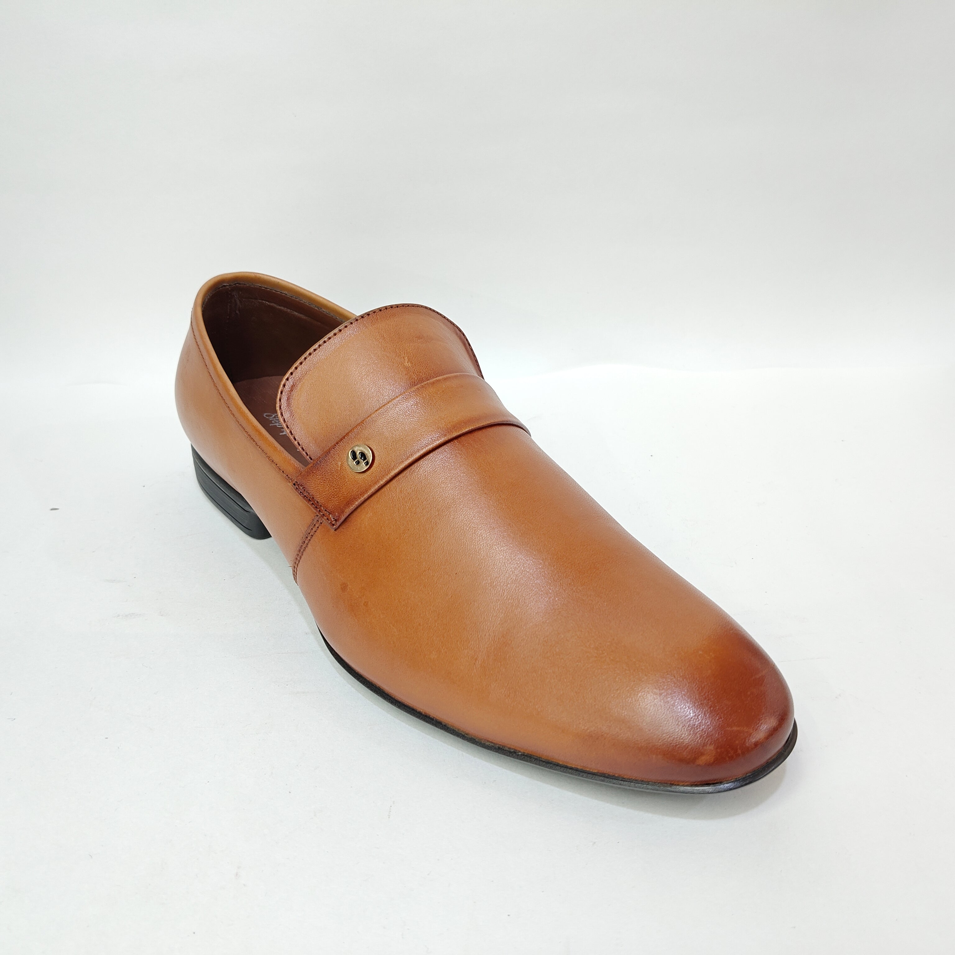 StepUpStyle Men’s Simple Button Loafer – Tan