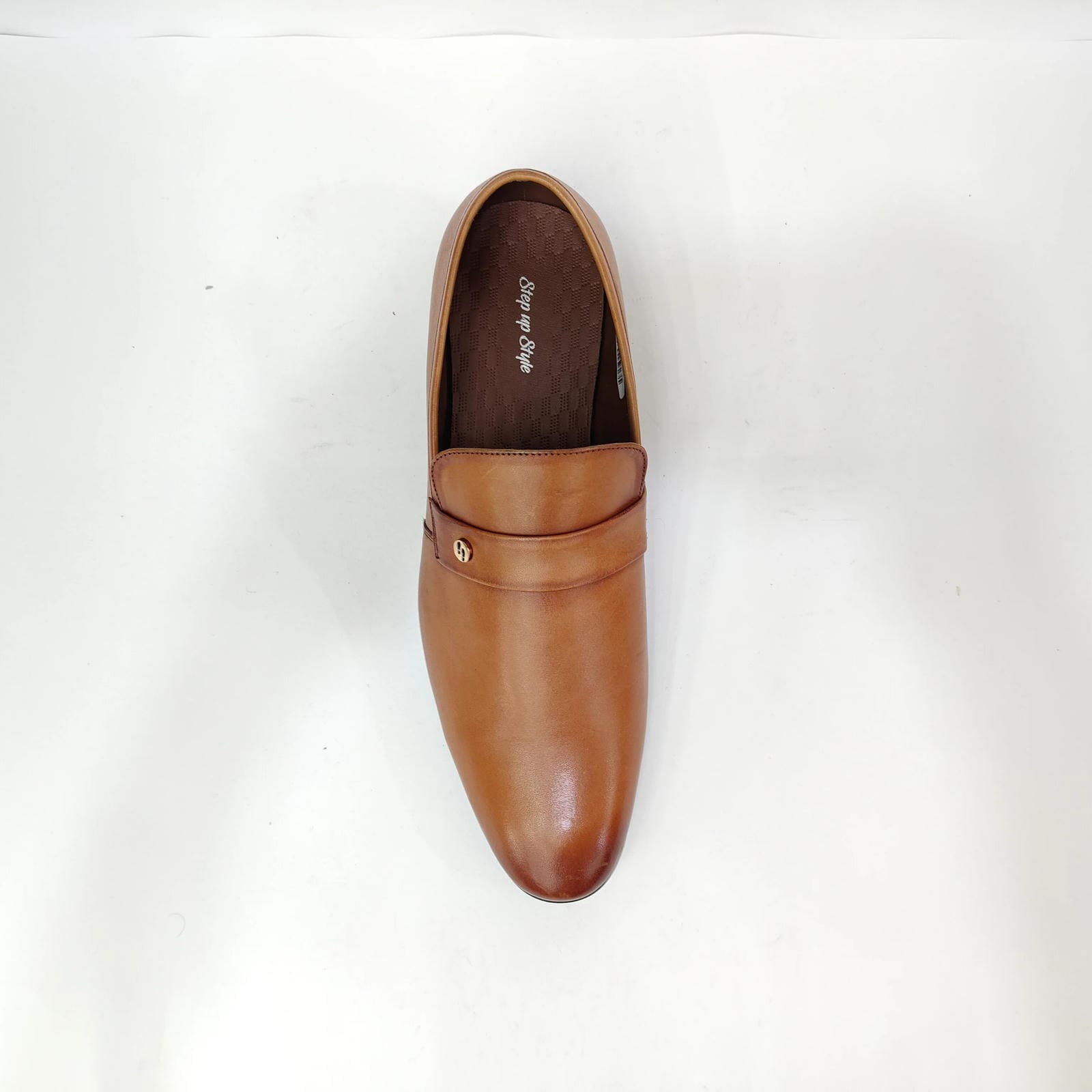 StepUpStyle Men’s Simple Button Loafer – Tan