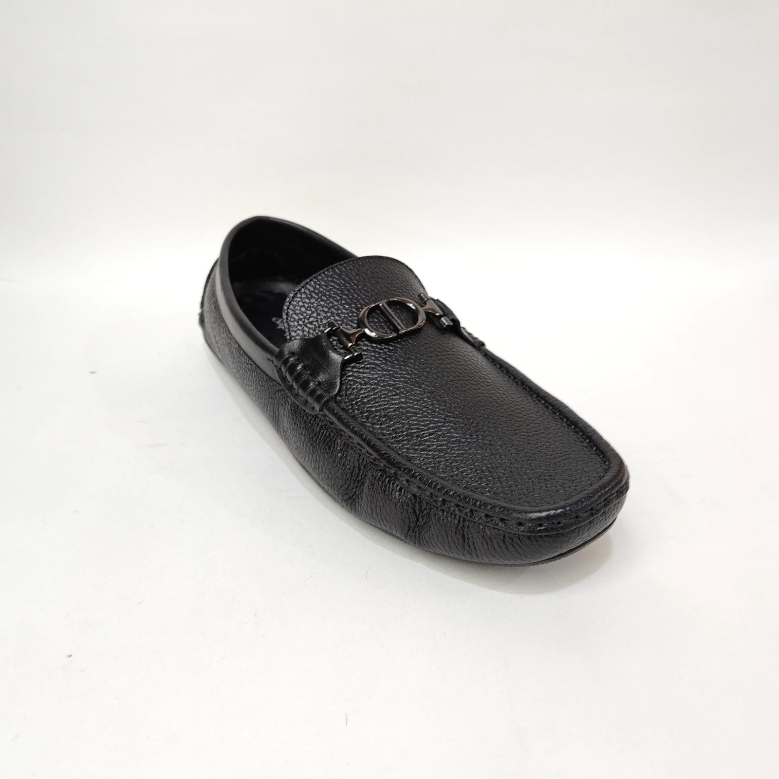 StepUpStyle Men’s Loafer P.D Pattern – Black & Tan