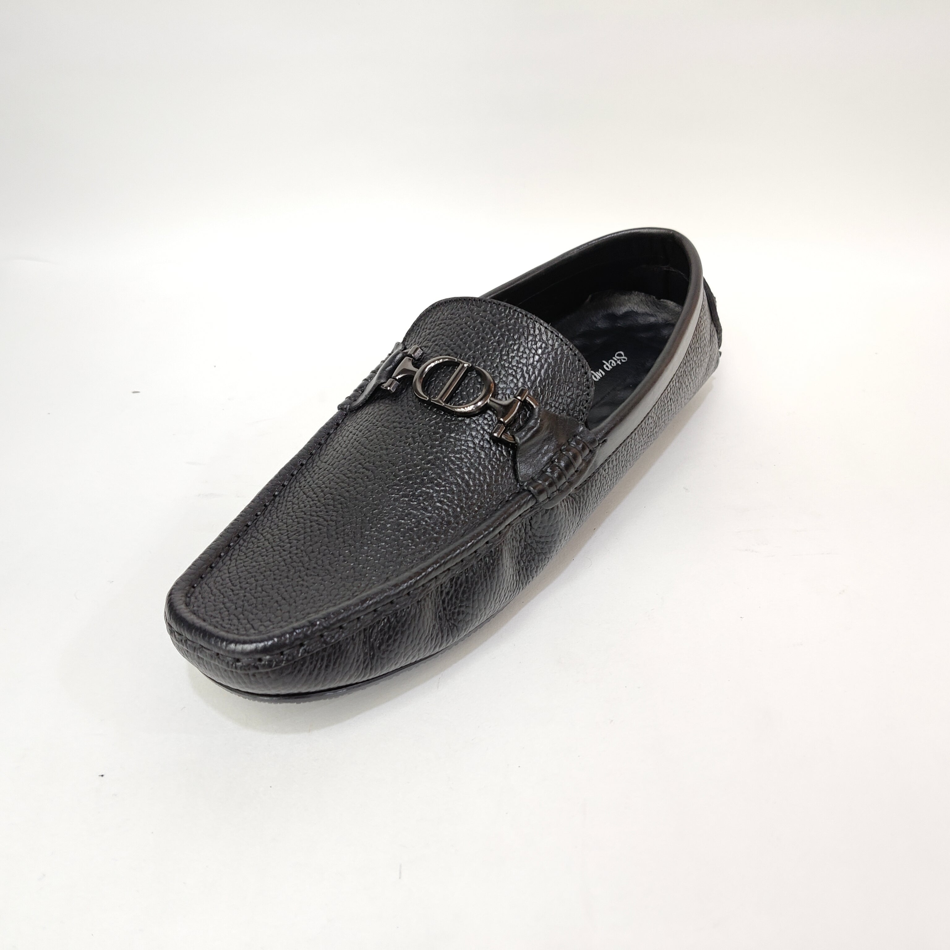 StepUpStyle Men’s Loafer P.D Pattern – Black & Tan
