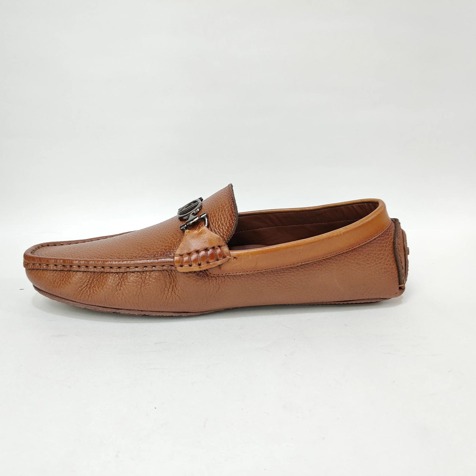 StepUpStyle Men’s Loafer P.D Pattern – Black & Tan