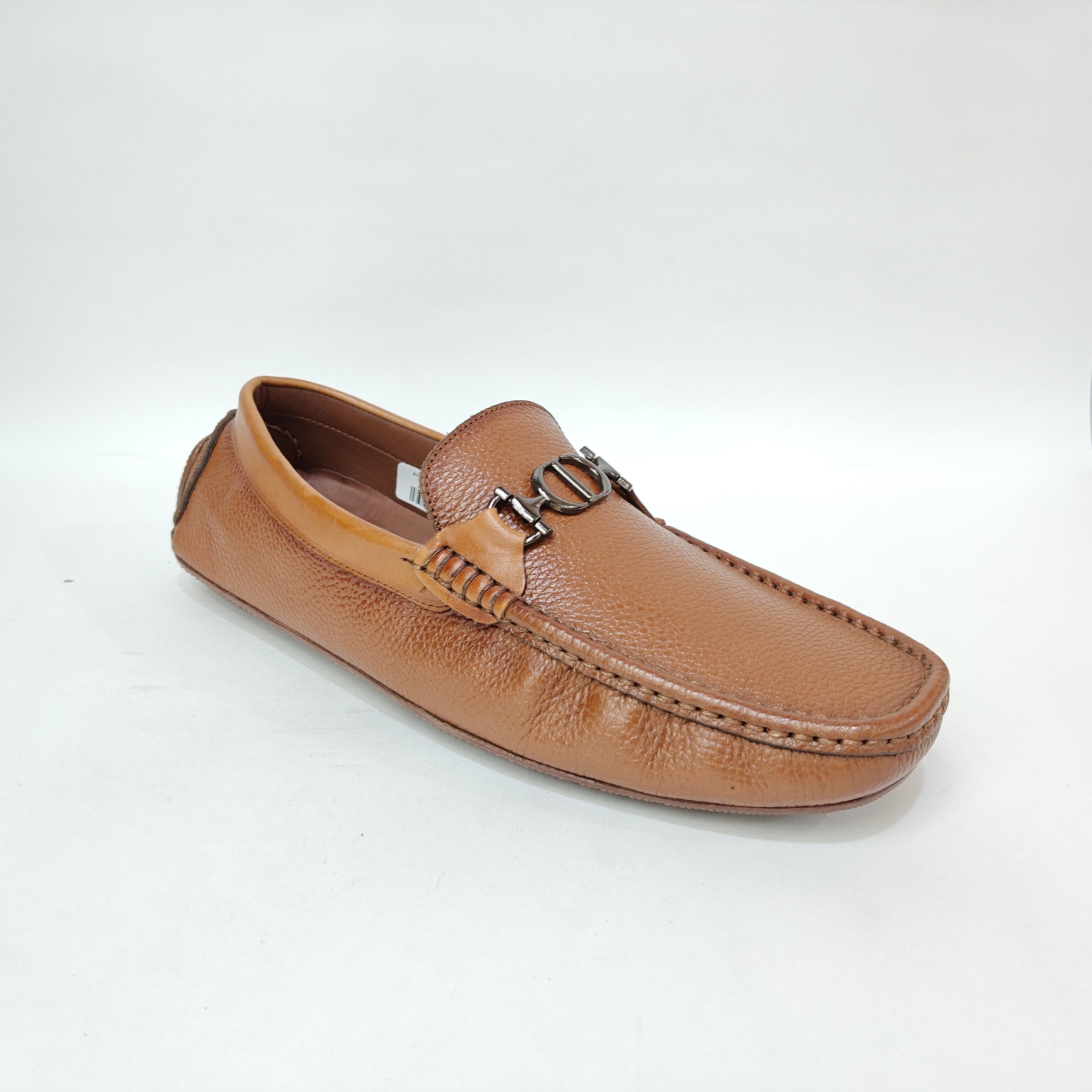 StepUpStyle Men’s Loafer P.D Pattern – Black & Tan